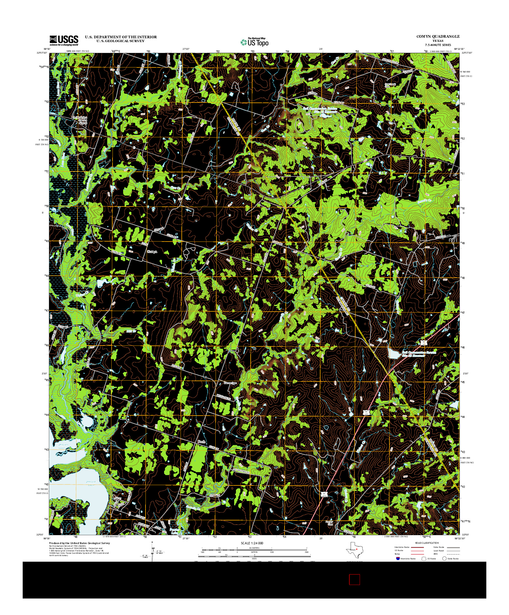 USGS US TOPO 7.5-MINUTE MAP FOR COMYN, TX 2012