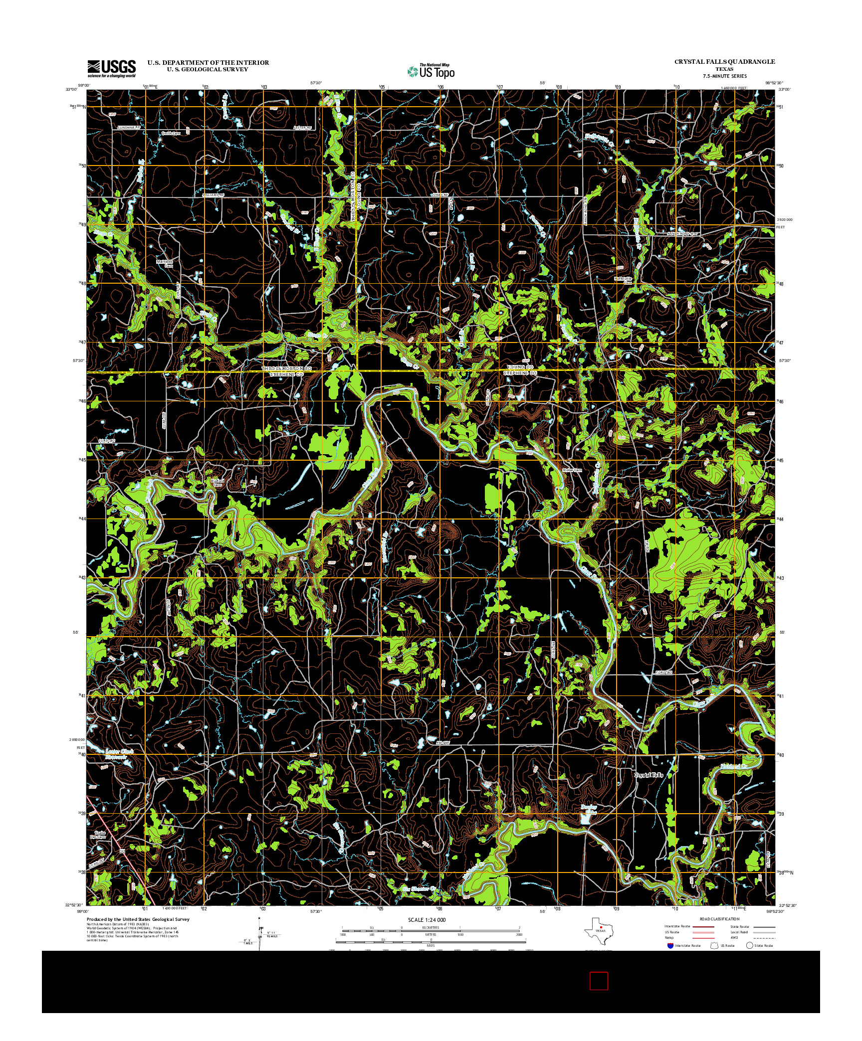 USGS US TOPO 7.5-MINUTE MAP FOR CRYSTAL FALLS, TX 2012