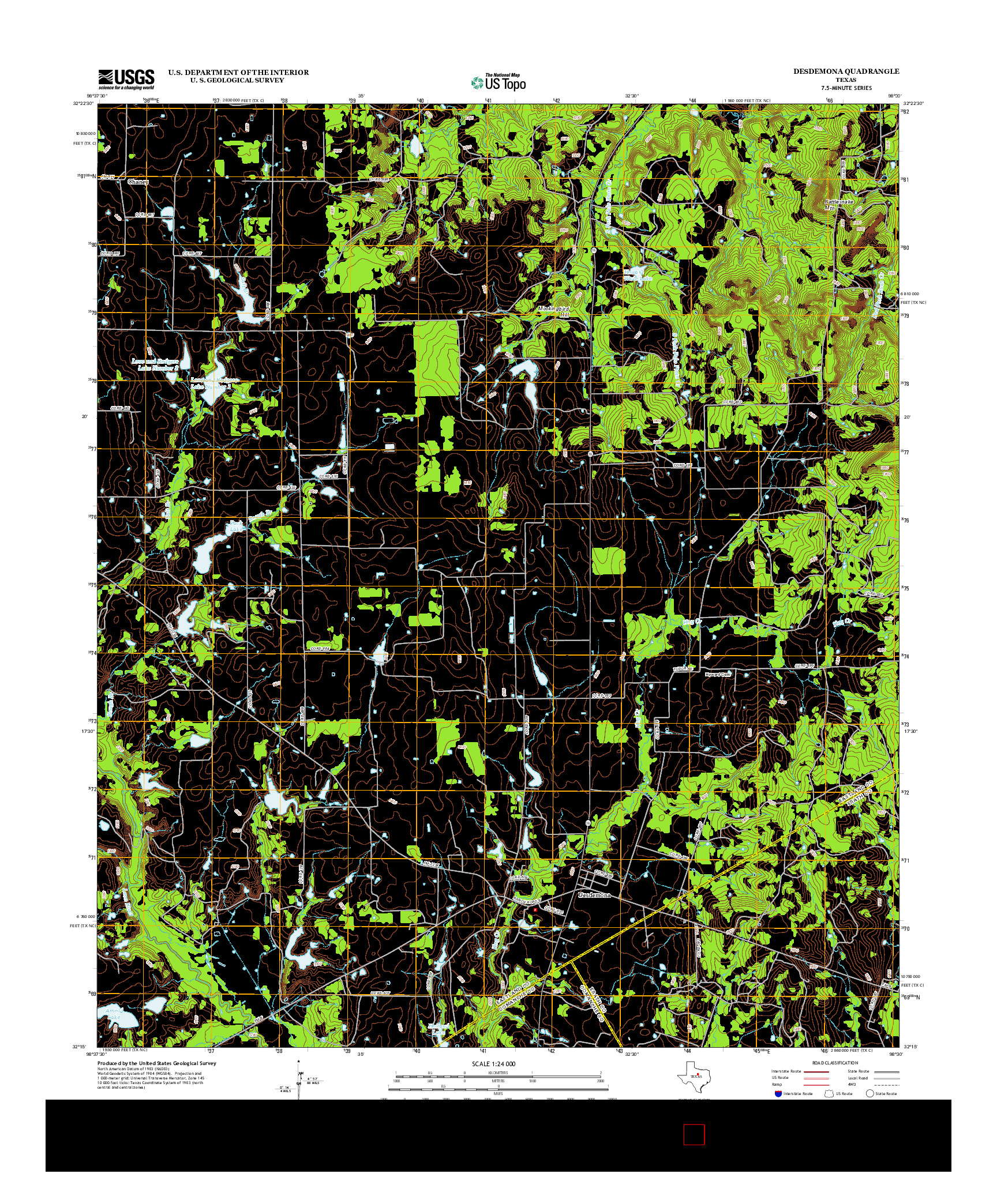 USGS US TOPO 7.5-MINUTE MAP FOR DESDEMONA, TX 2012