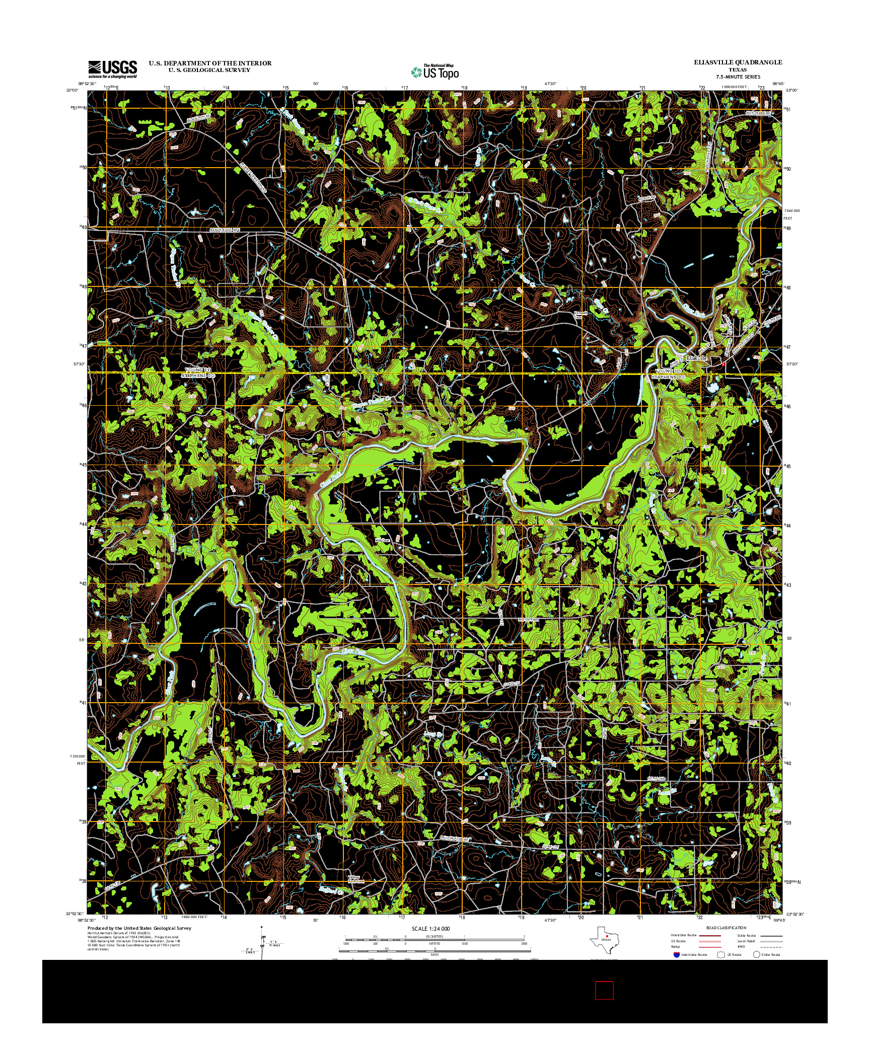 USGS US TOPO 7.5-MINUTE MAP FOR ELIASVILLE, TX 2012