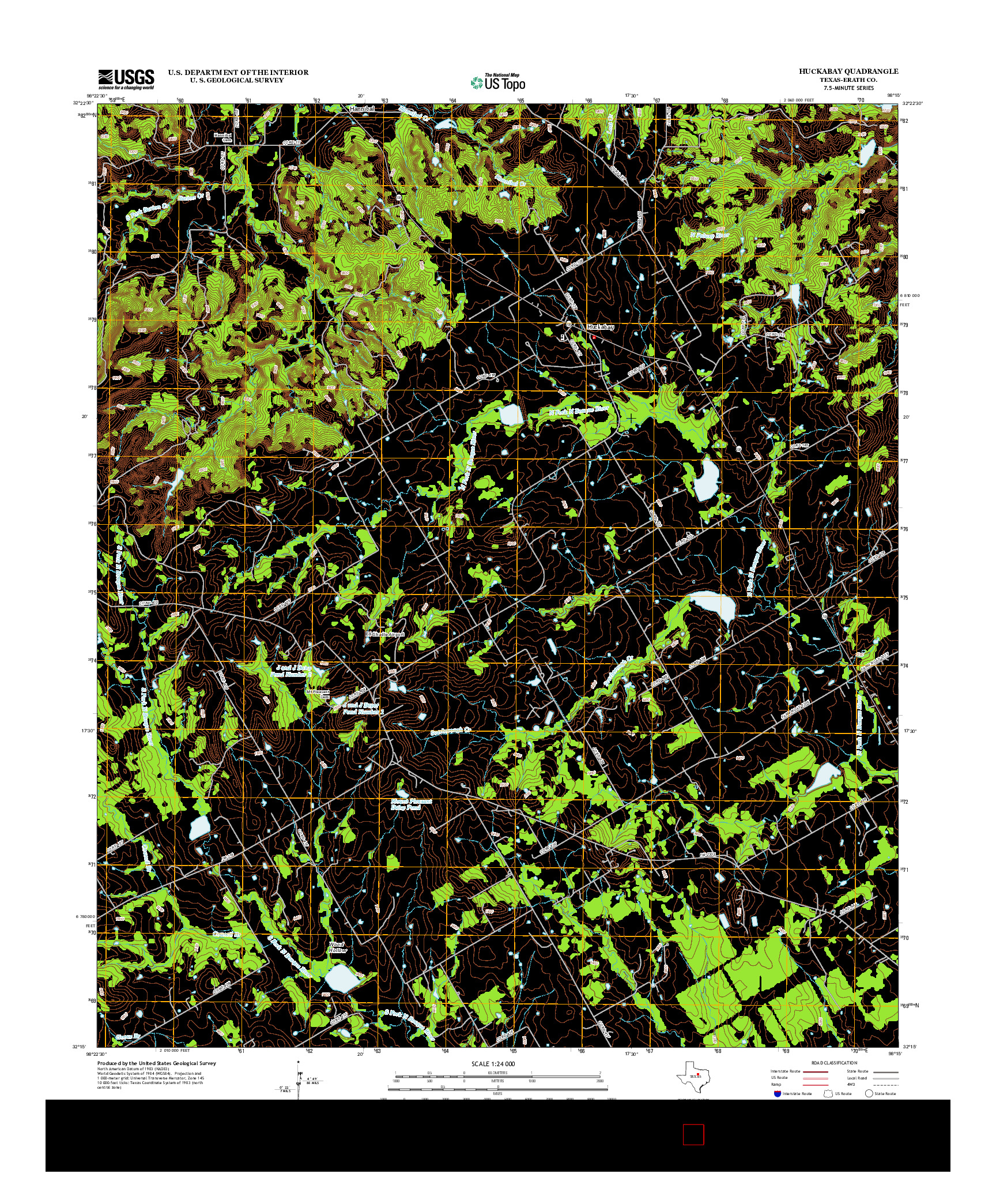 USGS US TOPO 7.5-MINUTE MAP FOR HUCKABAY, TX 2012