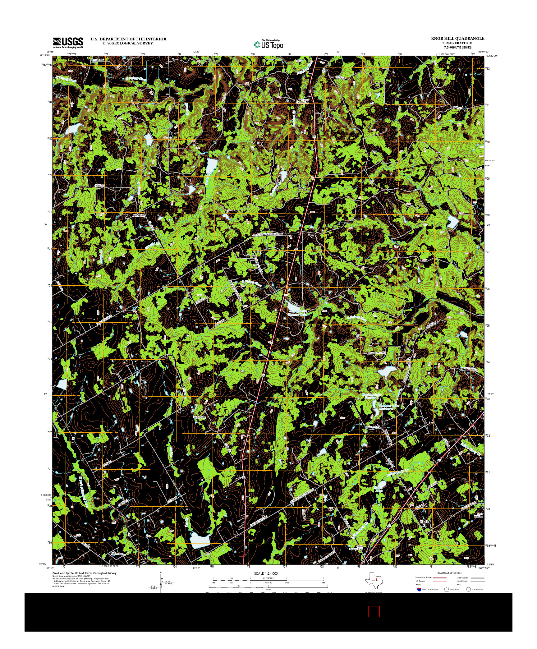 USGS US TOPO 7.5-MINUTE MAP FOR KNOB HILL, TX 2012