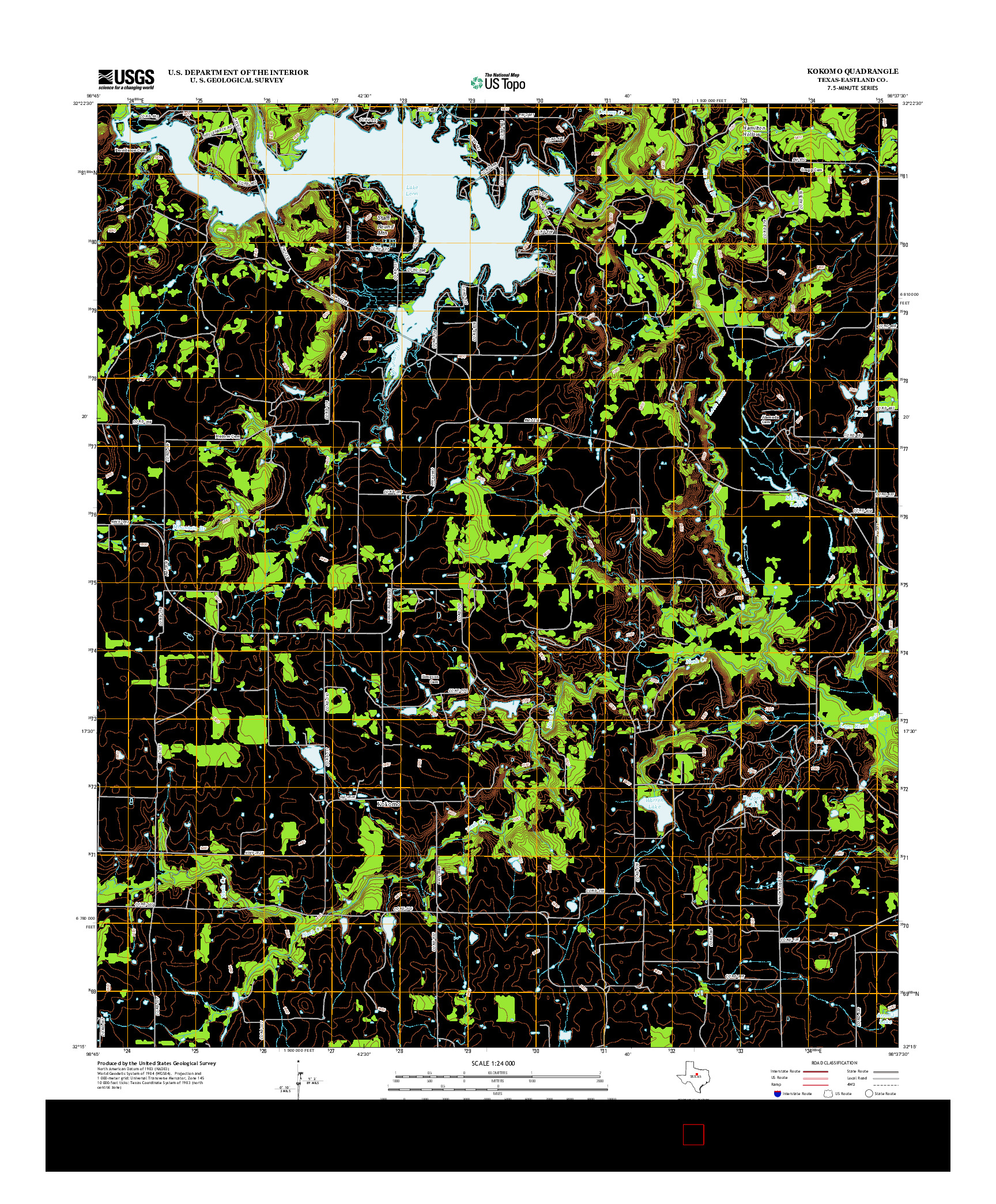 USGS US TOPO 7.5-MINUTE MAP FOR KOKOMO, TX 2012