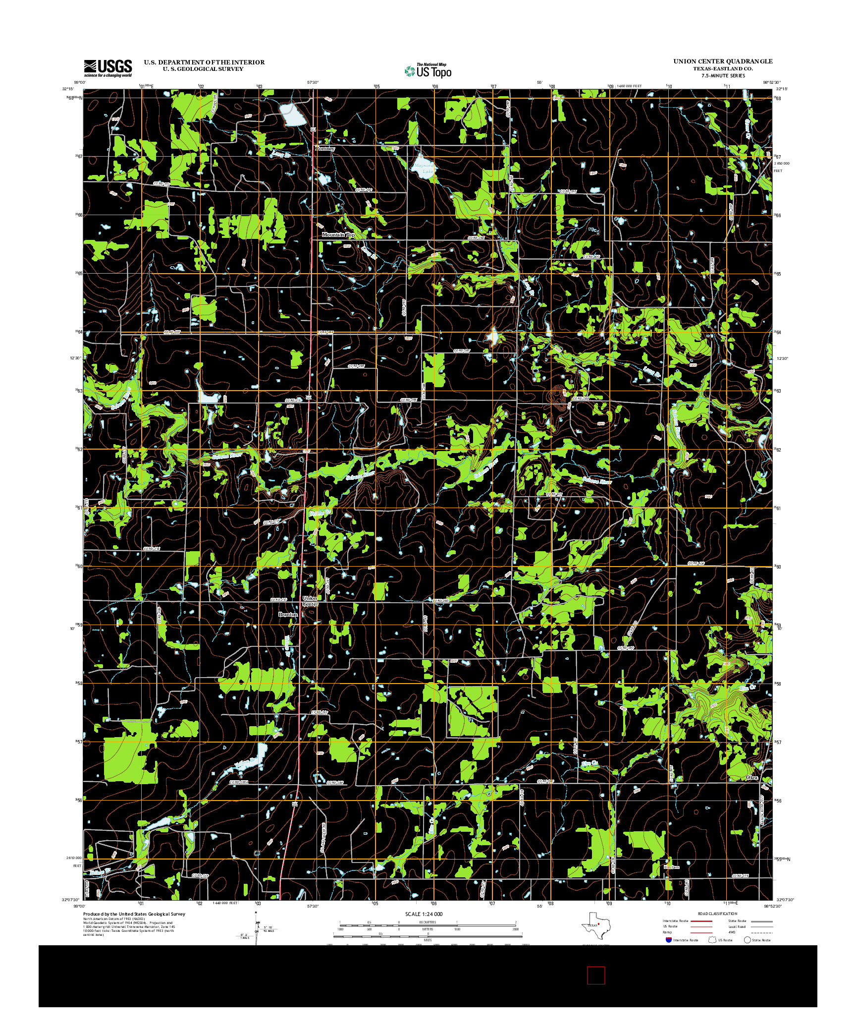 USGS US TOPO 7.5-MINUTE MAP FOR UNION CENTER, TX 2012