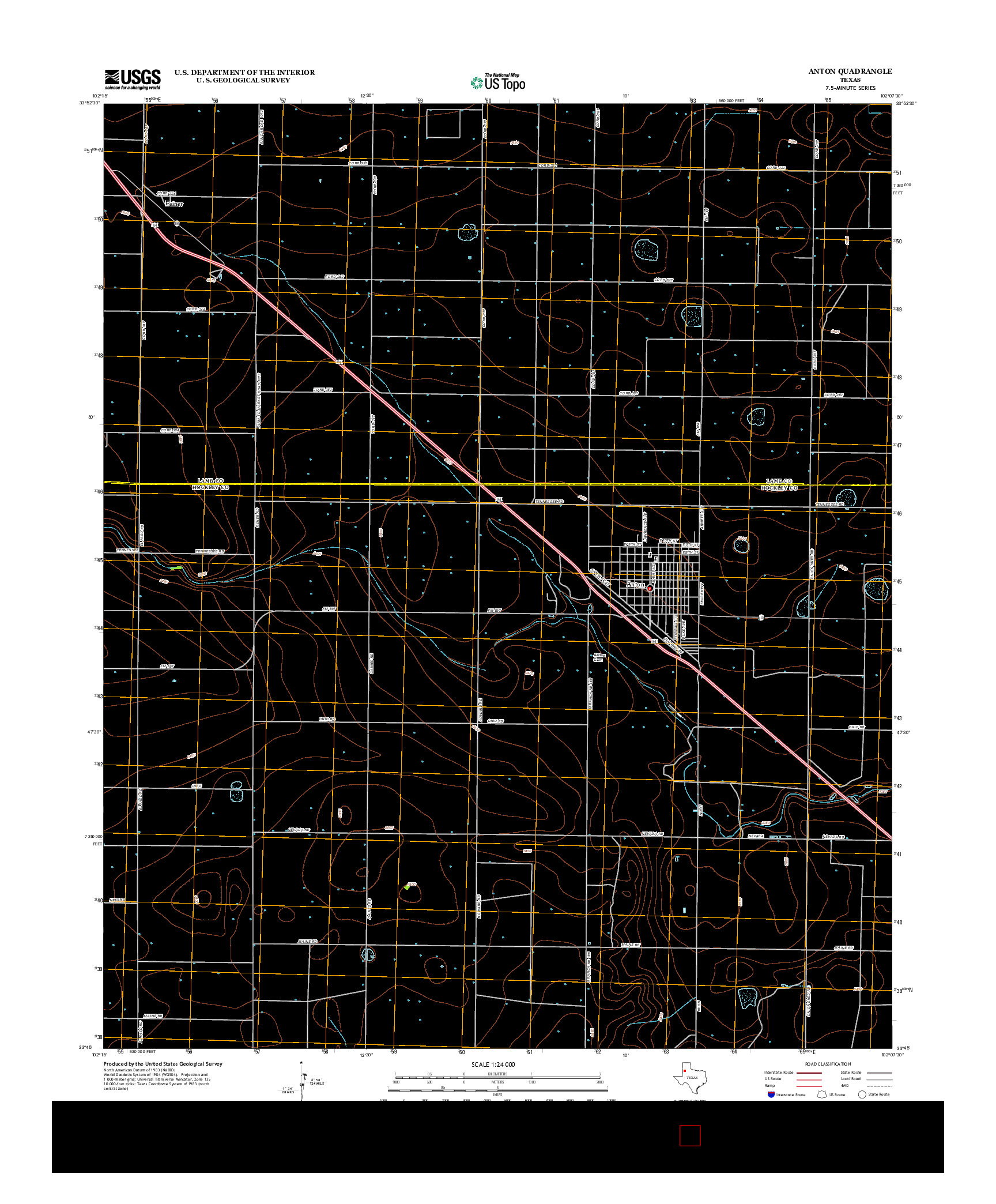 USGS US TOPO 7.5-MINUTE MAP FOR ANTON, TX 2012
