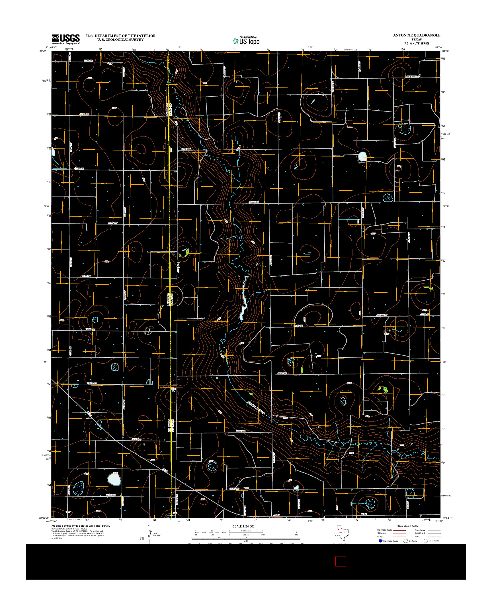 USGS US TOPO 7.5-MINUTE MAP FOR ANTON NE, TX 2012