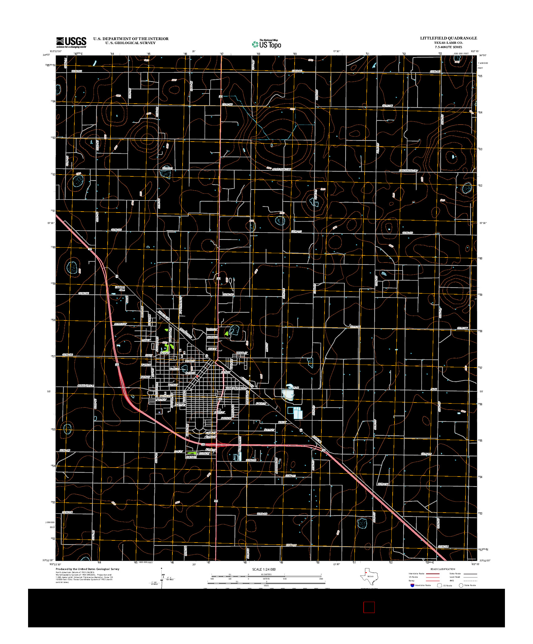 USGS US TOPO 7.5-MINUTE MAP FOR LITTLEFIELD, TX 2012