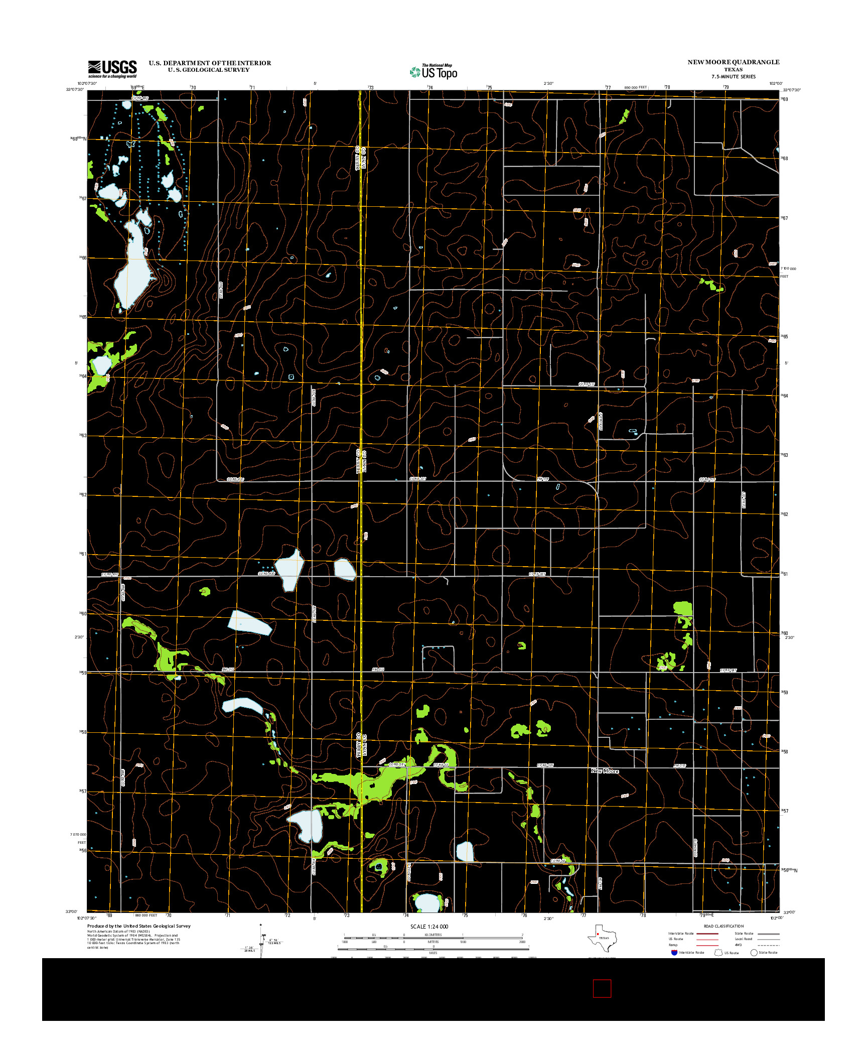 USGS US TOPO 7.5-MINUTE MAP FOR NEW MOORE, TX 2012