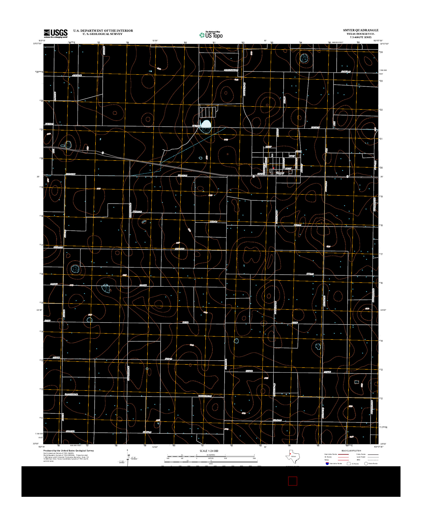 USGS US TOPO 7.5-MINUTE MAP FOR SMYER, TX 2012