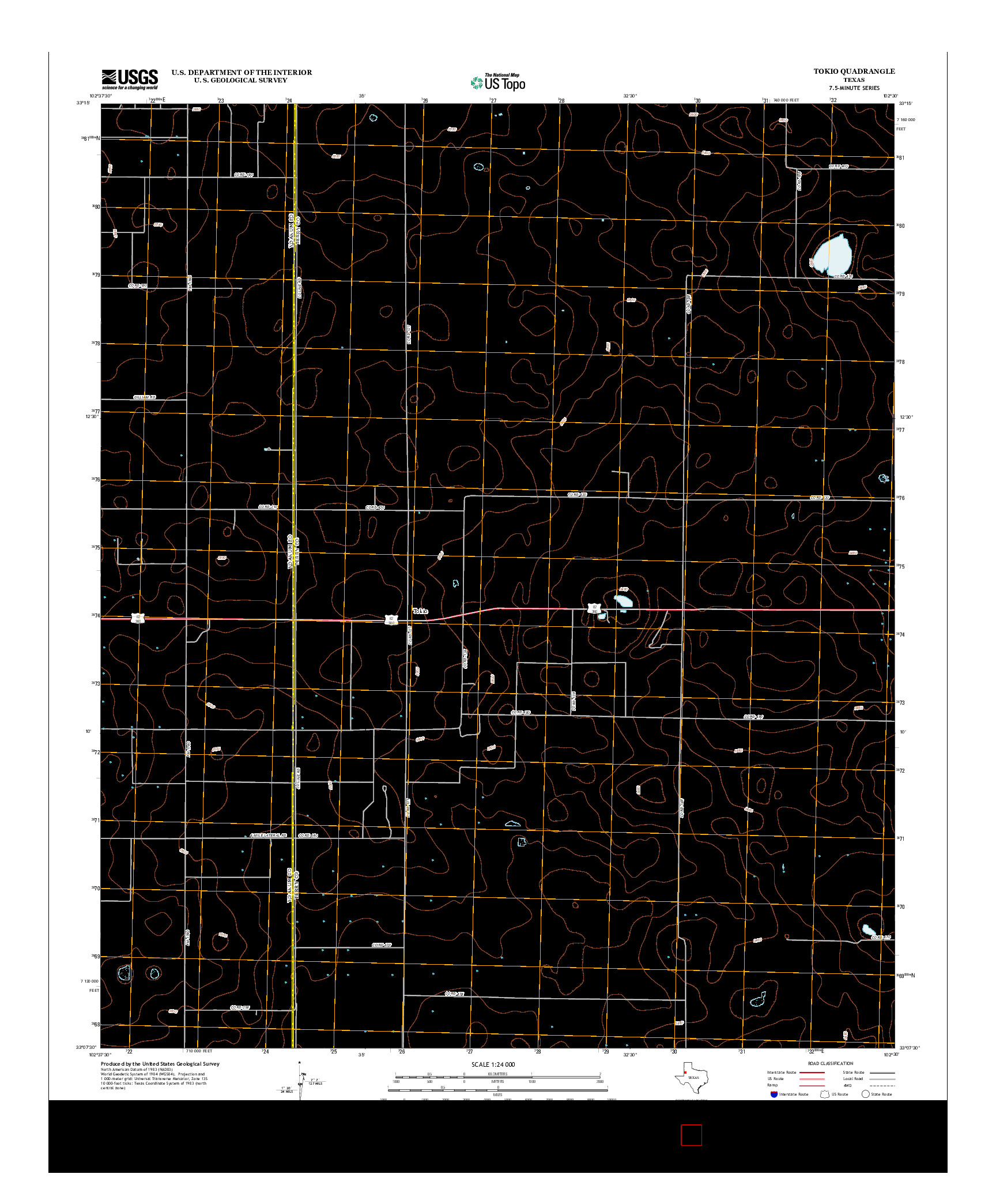 USGS US TOPO 7.5-MINUTE MAP FOR TOKIO, TX 2012