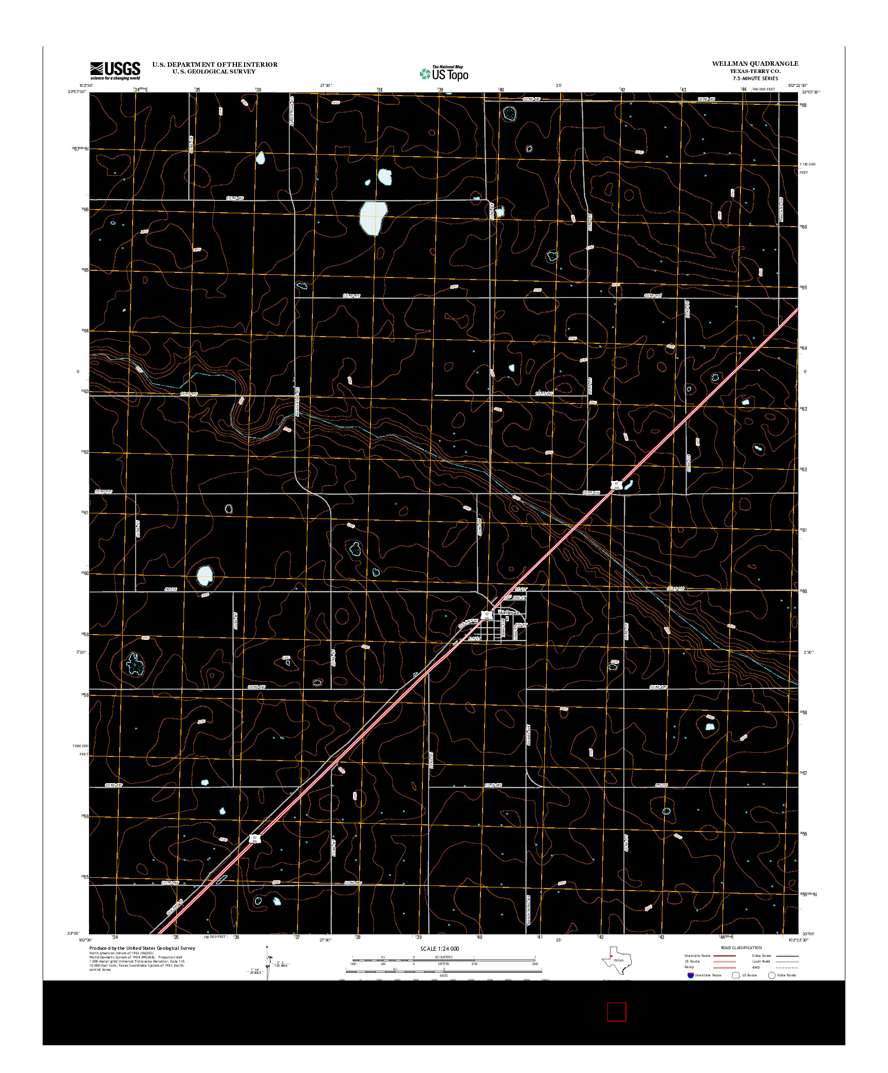 USGS US TOPO 7.5-MINUTE MAP FOR WELLMAN, TX 2012