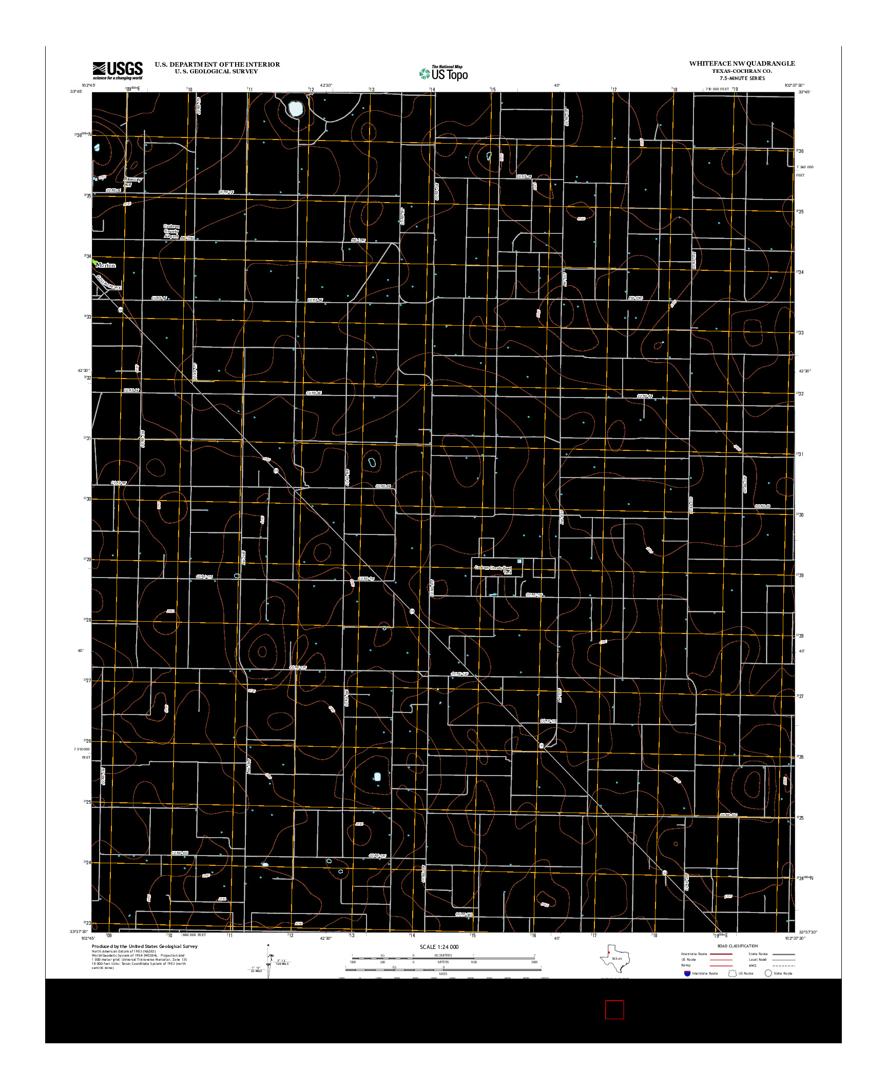 USGS US TOPO 7.5-MINUTE MAP FOR WHITEFACE NW, TX 2012