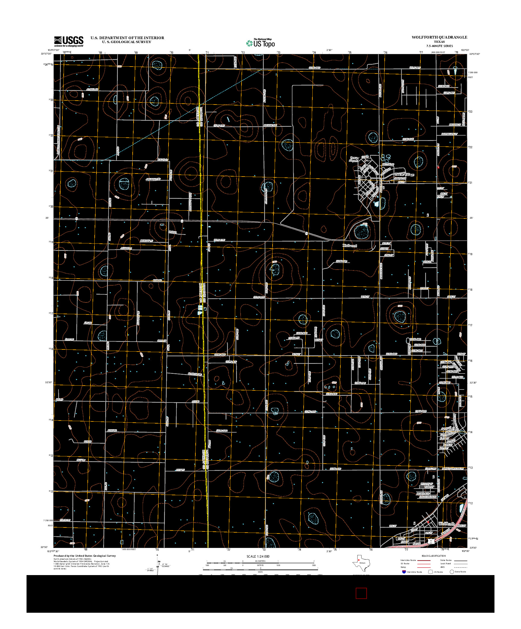 USGS US TOPO 7.5-MINUTE MAP FOR WOLFFORTH, TX 2012