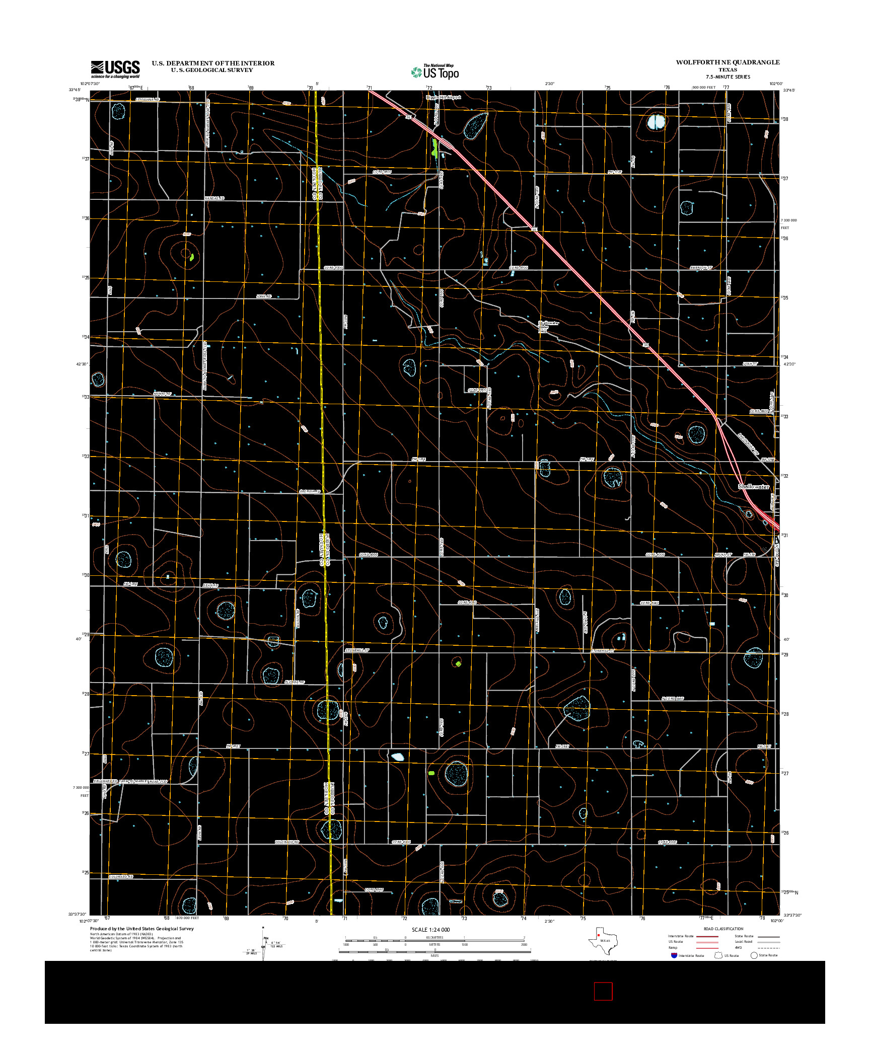 USGS US TOPO 7.5-MINUTE MAP FOR WOLFFORTH NE, TX 2012