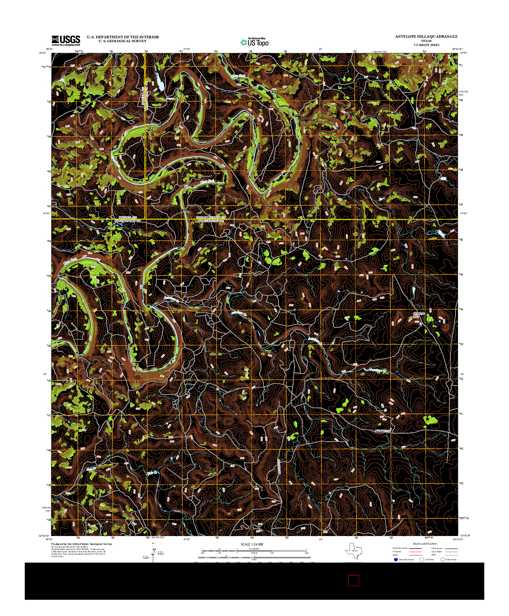 USGS US TOPO 7.5-MINUTE MAP FOR ANTELOPE HILLS, TX 2012