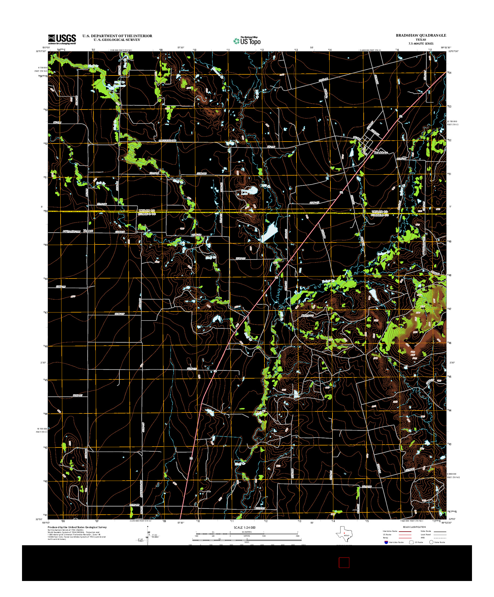 USGS US TOPO 7.5-MINUTE MAP FOR BRADSHAW, TX 2012