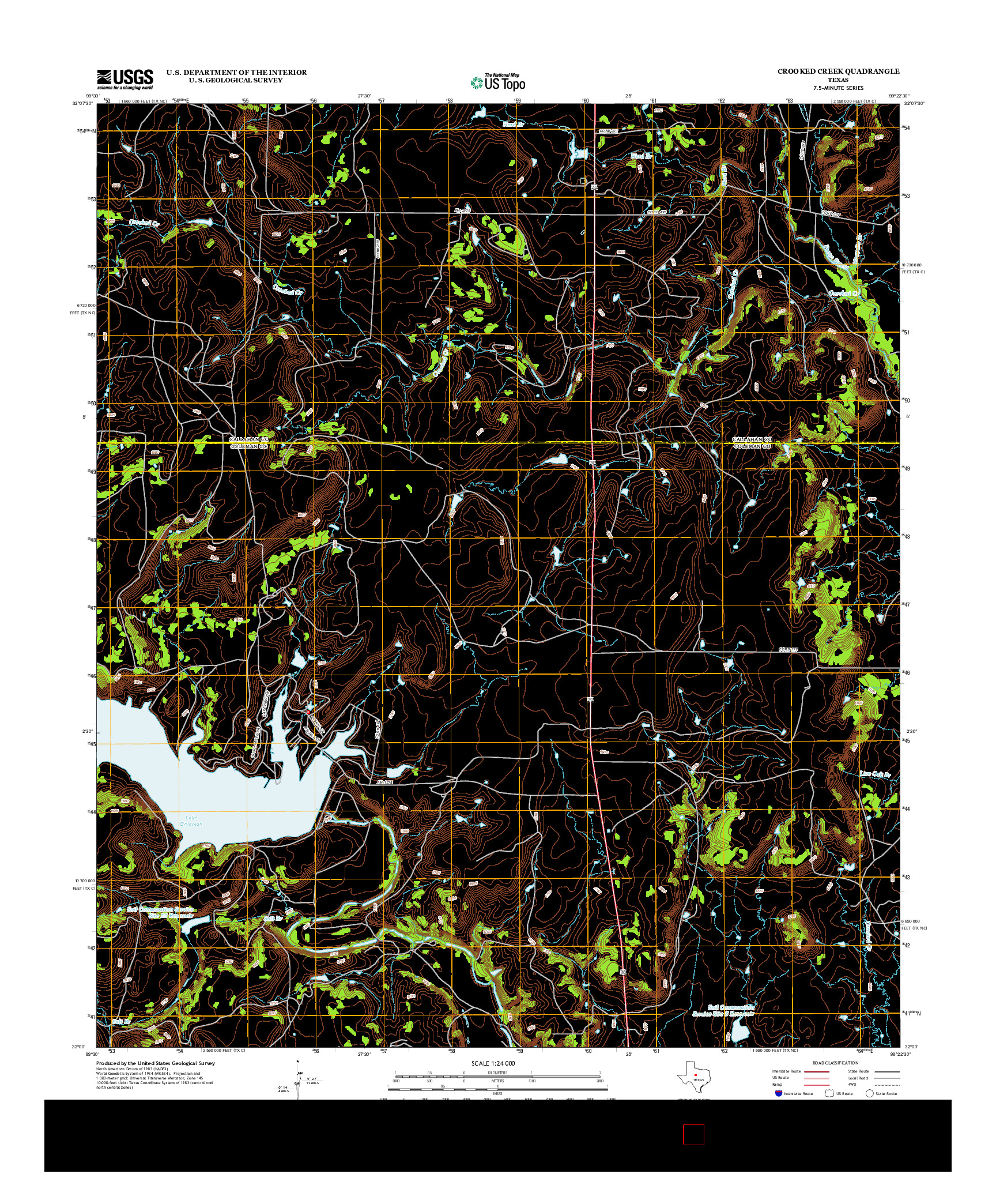 USGS US TOPO 7.5-MINUTE MAP FOR CROOKED CREEK, TX 2012