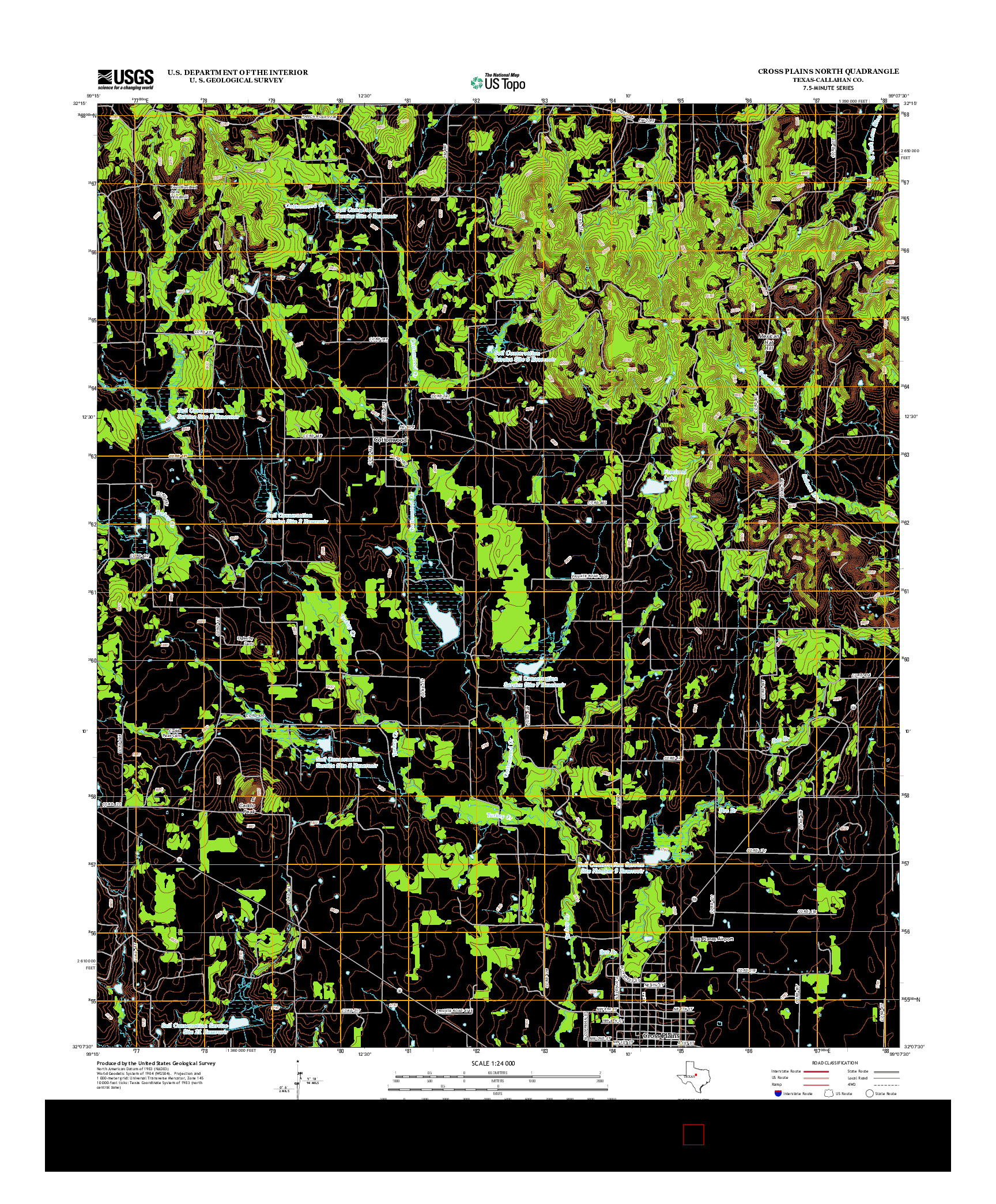 USGS US TOPO 7.5-MINUTE MAP FOR CROSS PLAINS NORTH, TX 2012