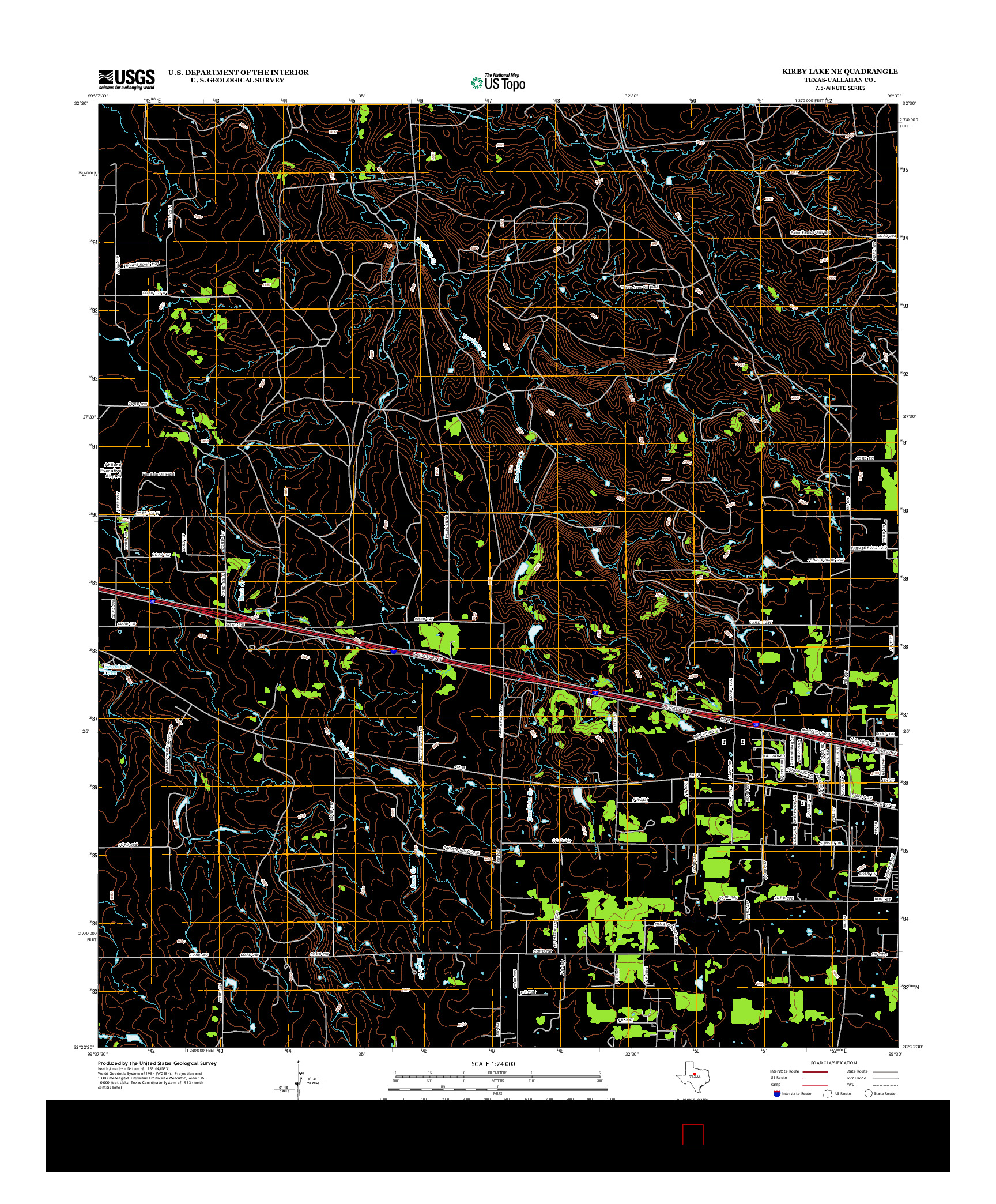 USGS US TOPO 7.5-MINUTE MAP FOR KIRBY LAKE NE, TX 2012