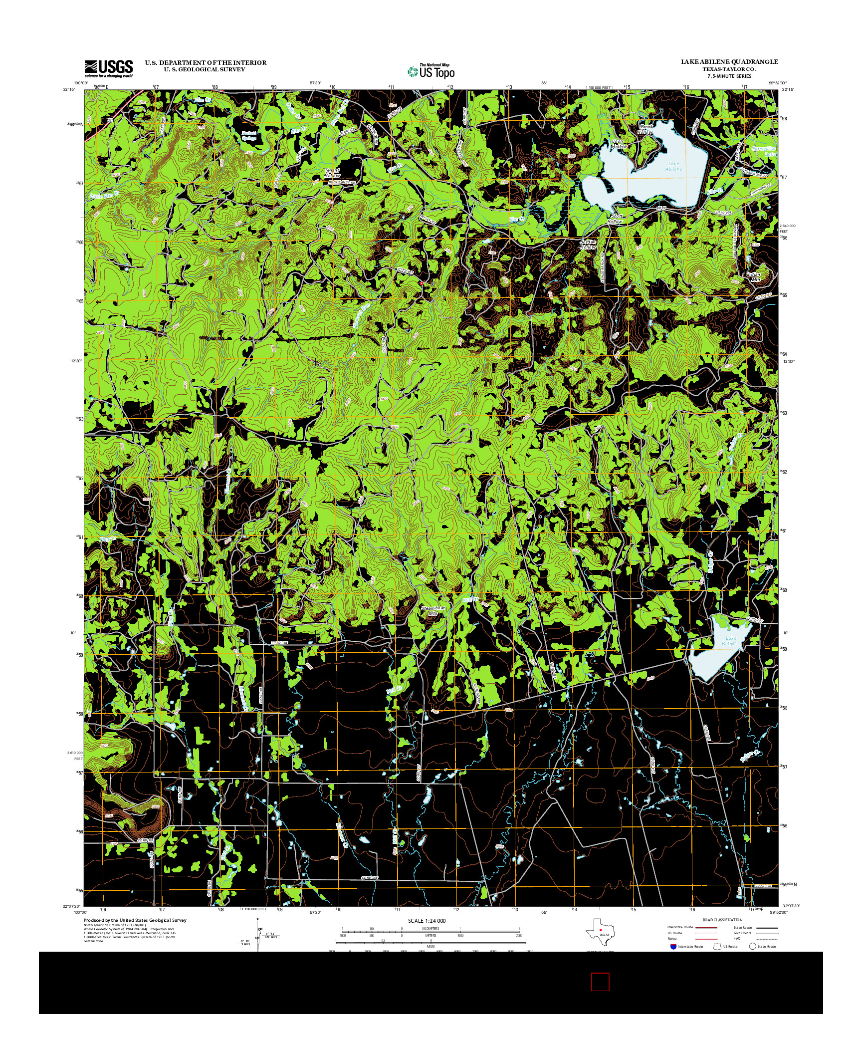USGS US TOPO 7.5-MINUTE MAP FOR LAKE ABILENE, TX 2012