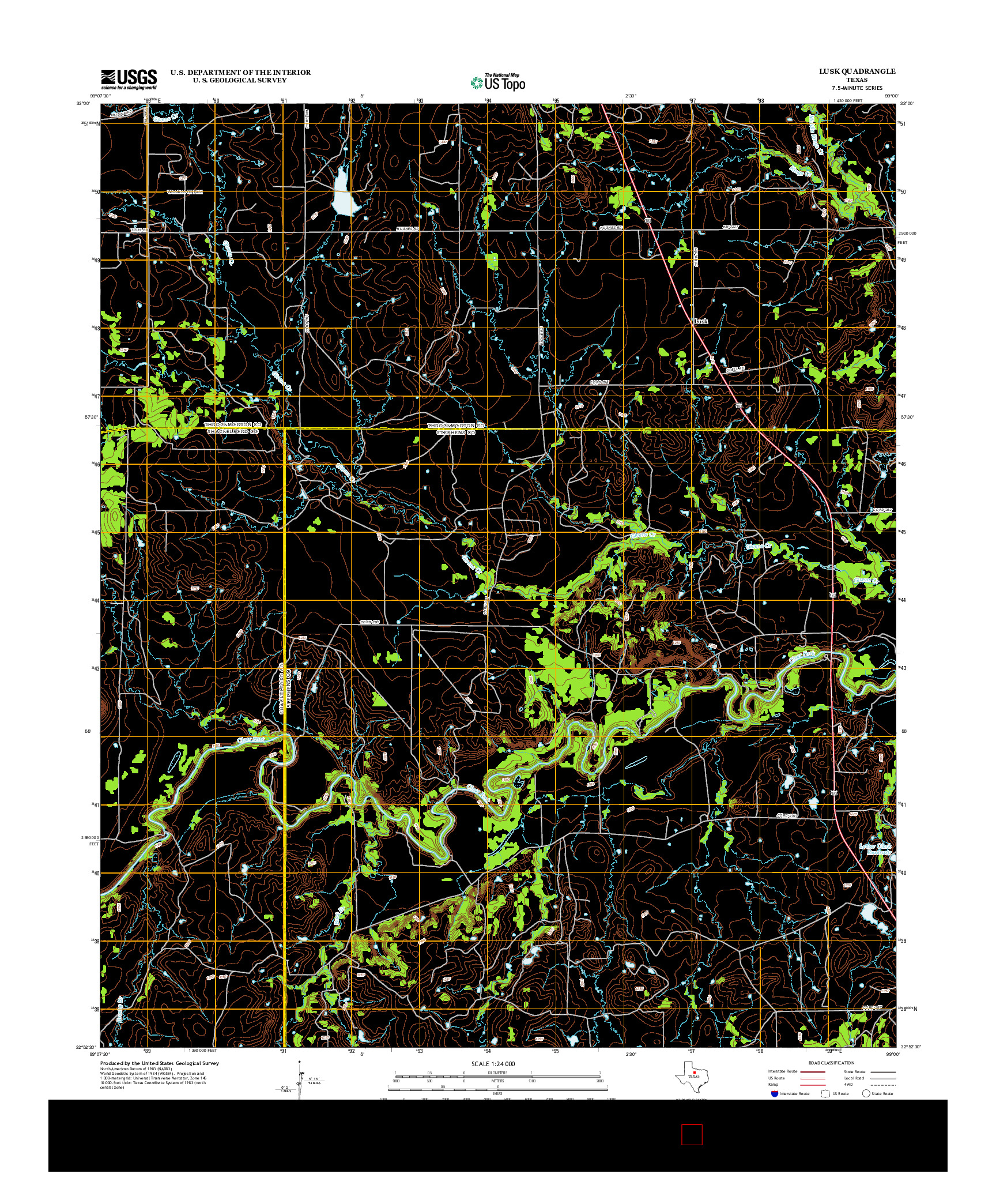 USGS US TOPO 7.5-MINUTE MAP FOR LUSK, TX 2012