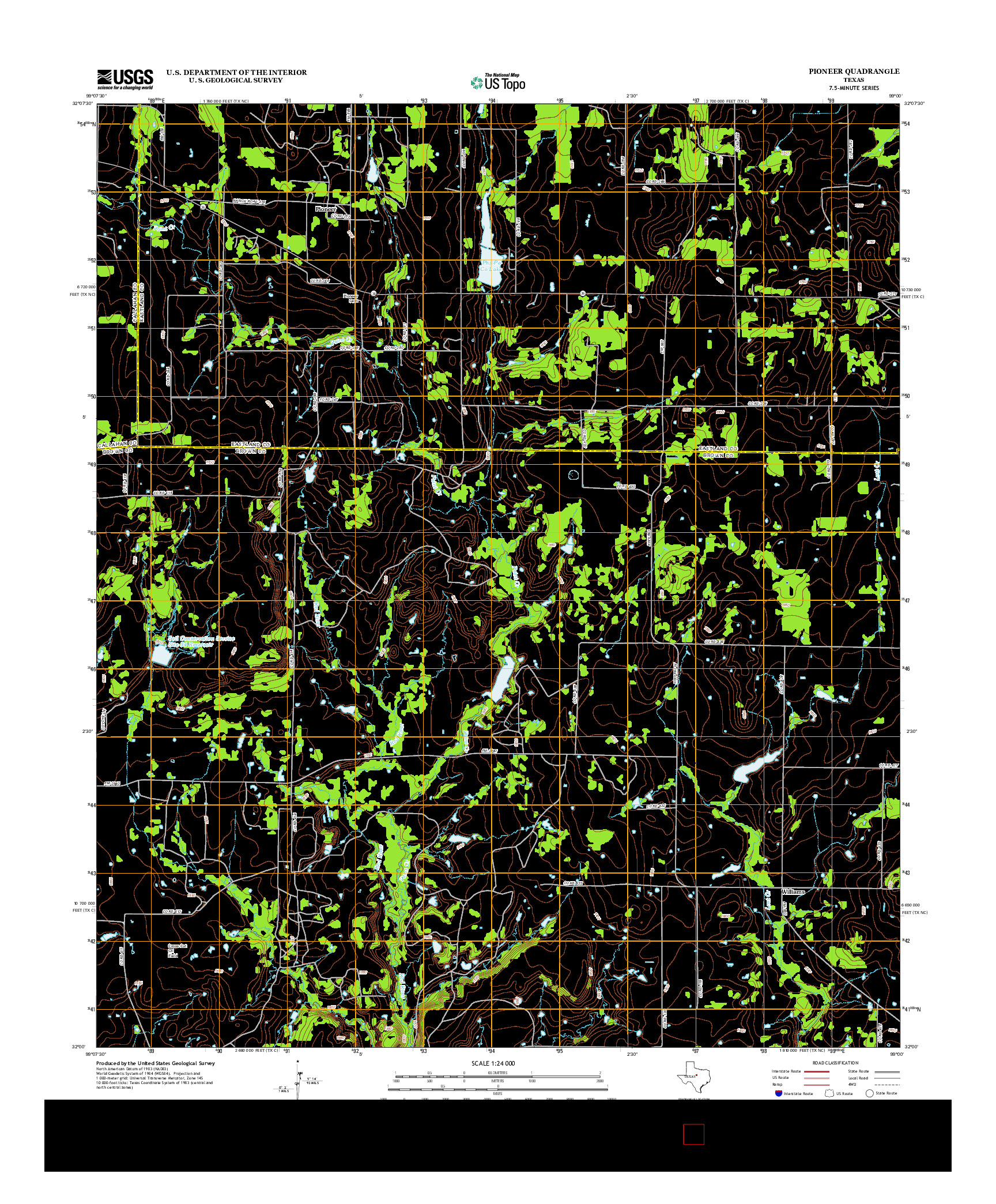 USGS US TOPO 7.5-MINUTE MAP FOR PIONEER, TX 2012