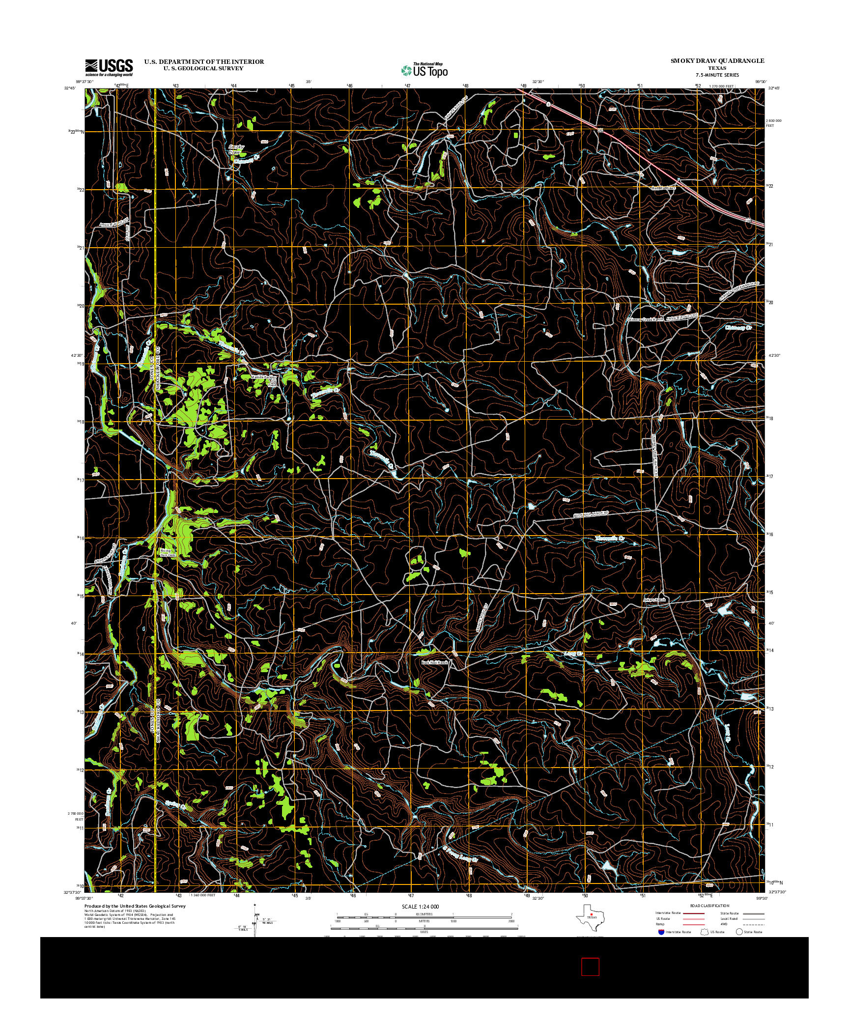 USGS US TOPO 7.5-MINUTE MAP FOR SMOKY DRAW, TX 2012