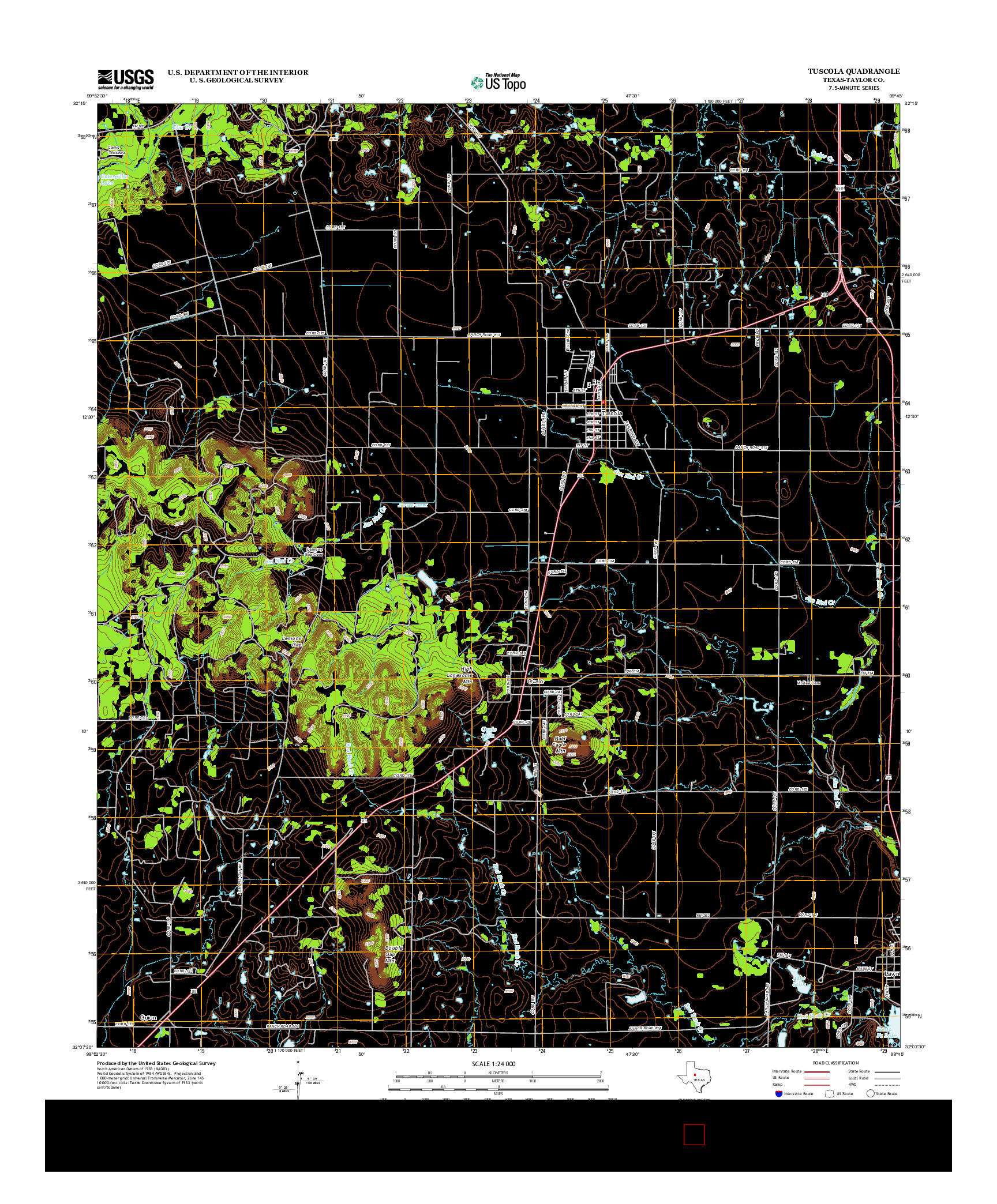 USGS US TOPO 7.5-MINUTE MAP FOR TUSCOLA, TX 2012