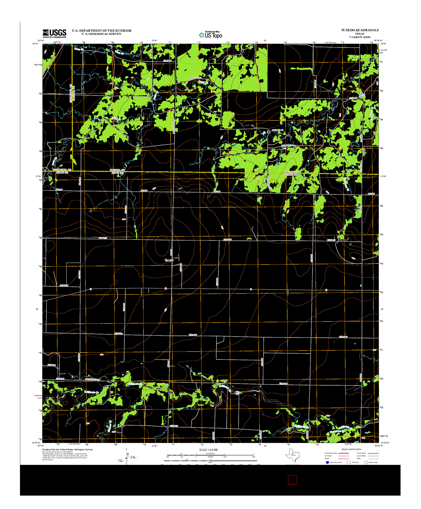USGS US TOPO 7.5-MINUTE MAP FOR TUXEDO, TX 2012