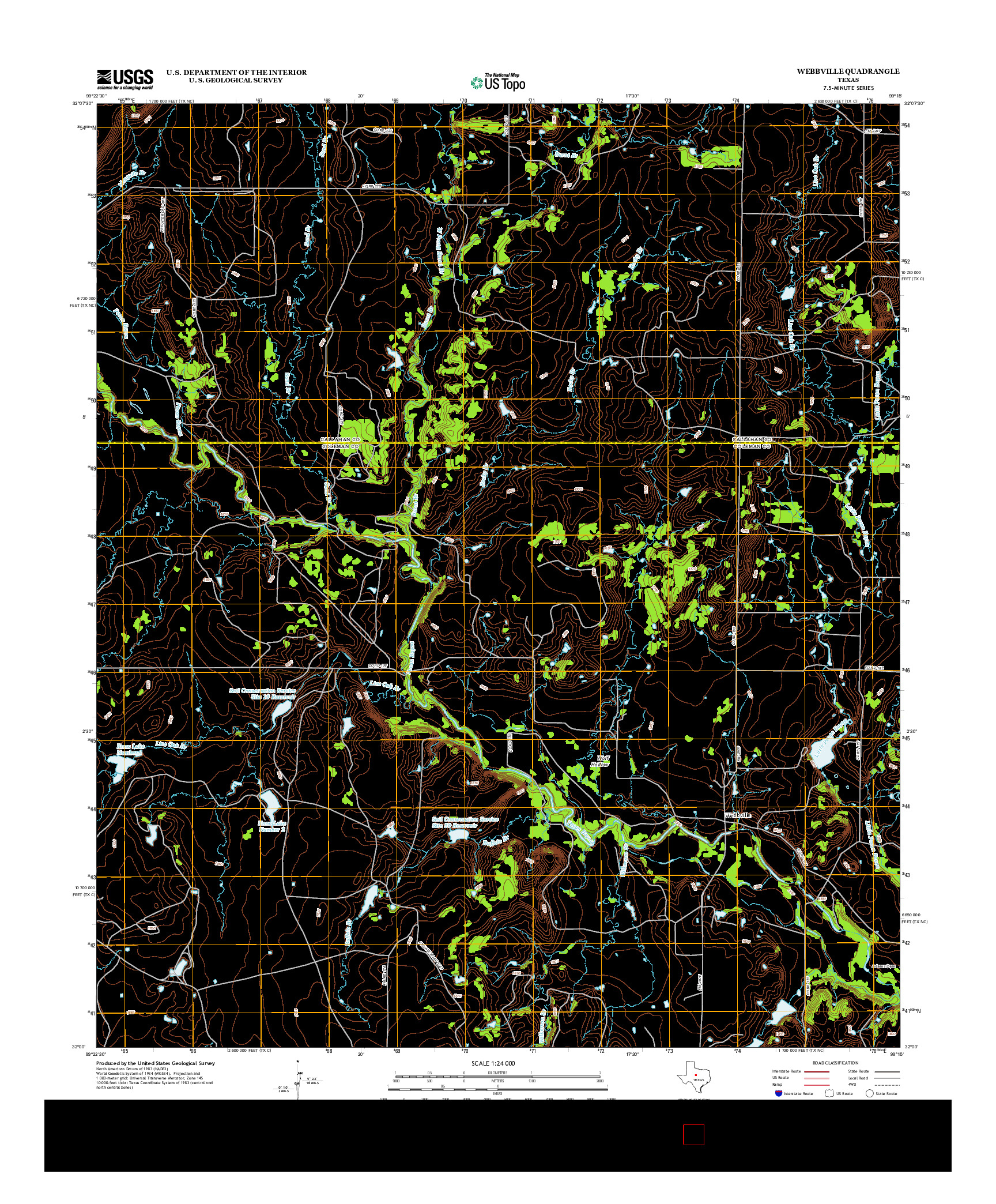 USGS US TOPO 7.5-MINUTE MAP FOR WEBBVILLE, TX 2012