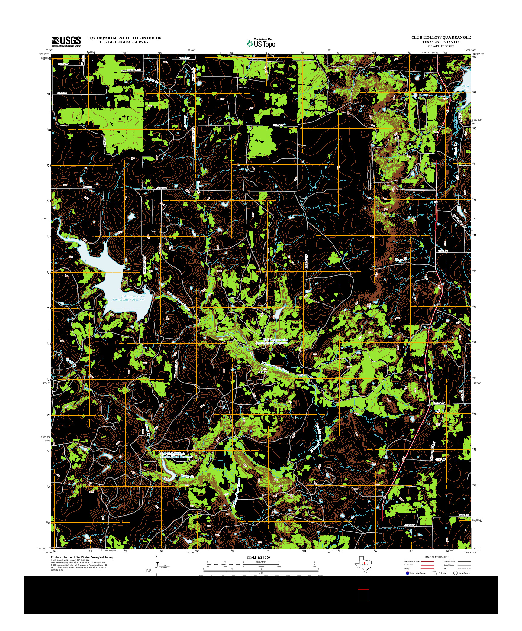 USGS US TOPO 7.5-MINUTE MAP FOR CLUB HOLLOW, TX 2012