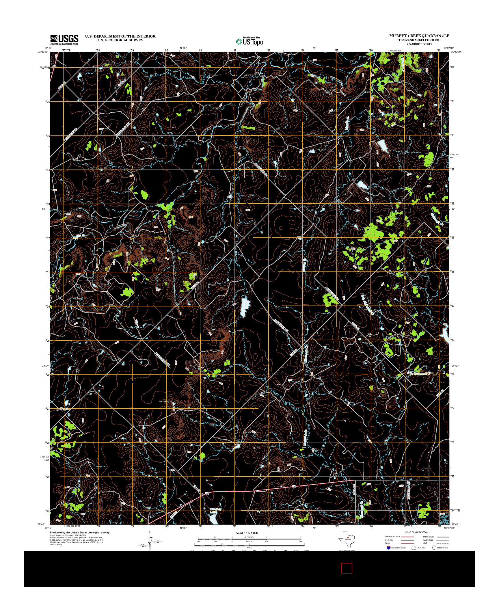 USGS US TOPO 7.5-MINUTE MAP FOR MURPHY CREEK, TX 2012