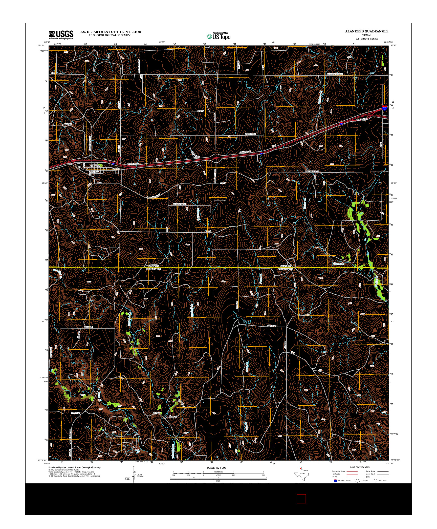 USGS US TOPO 7.5-MINUTE MAP FOR ALANREED, TX 2012