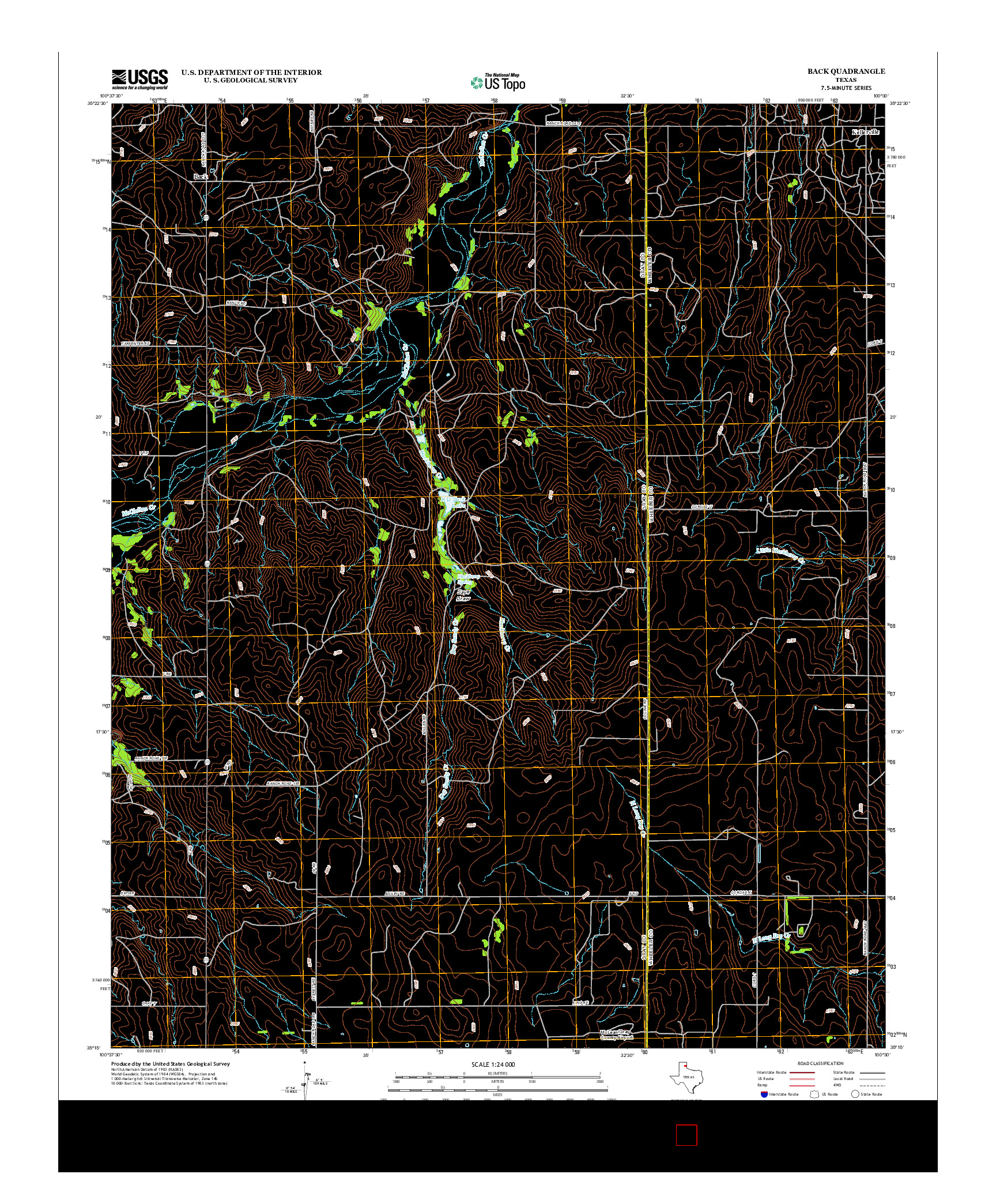 USGS US TOPO 7.5-MINUTE MAP FOR BACK, TX 2012