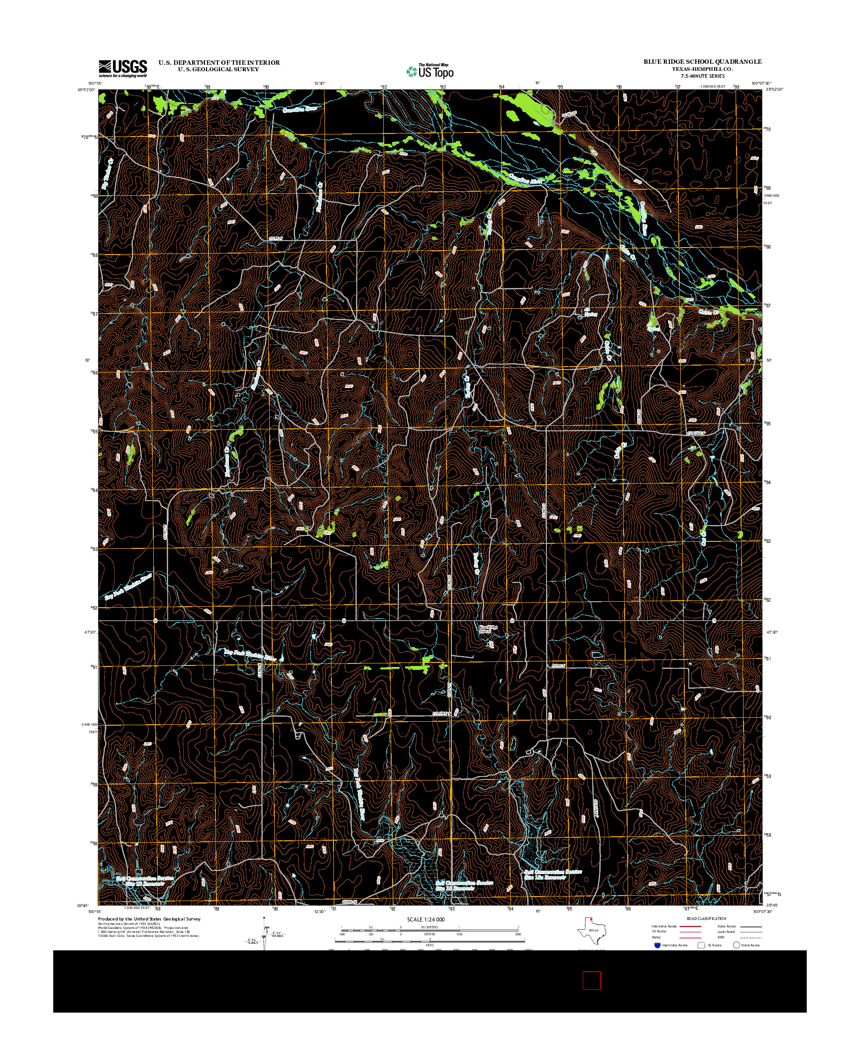 USGS US TOPO 7.5-MINUTE MAP FOR BLUE RIDGE SCHOOL, TX 2012