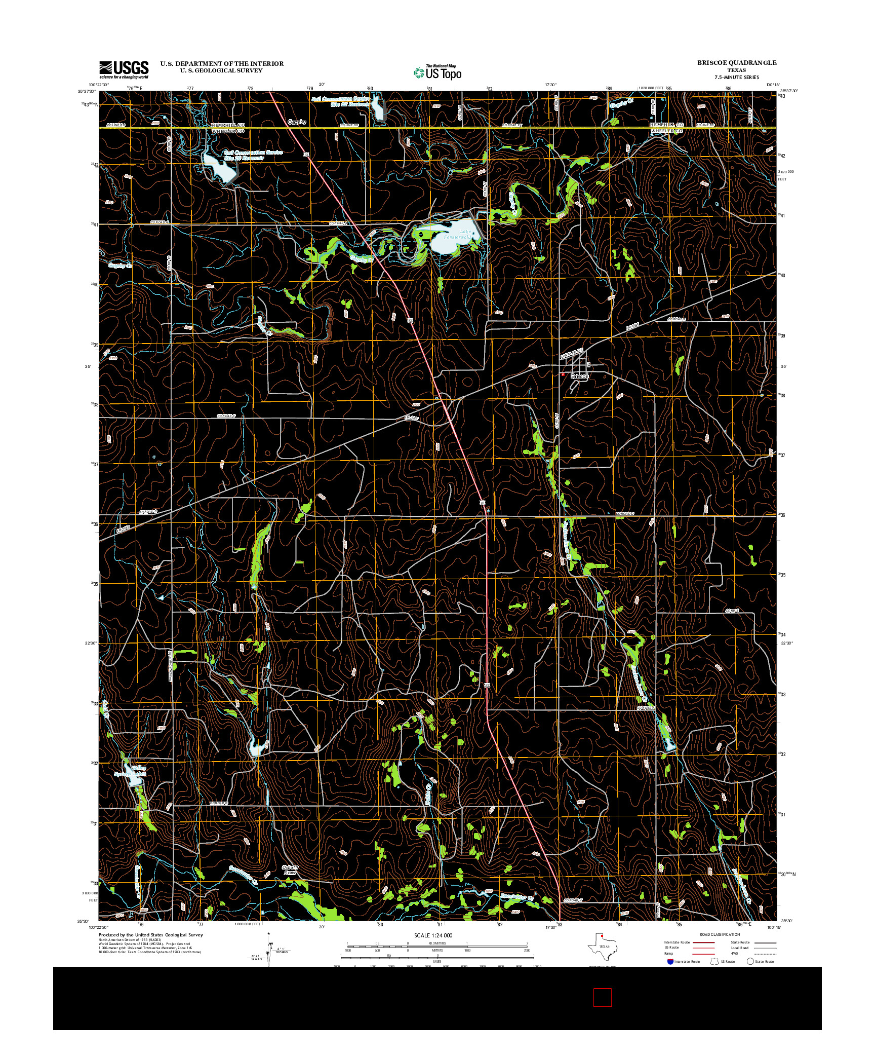 USGS US TOPO 7.5-MINUTE MAP FOR BRISCOE, TX 2012