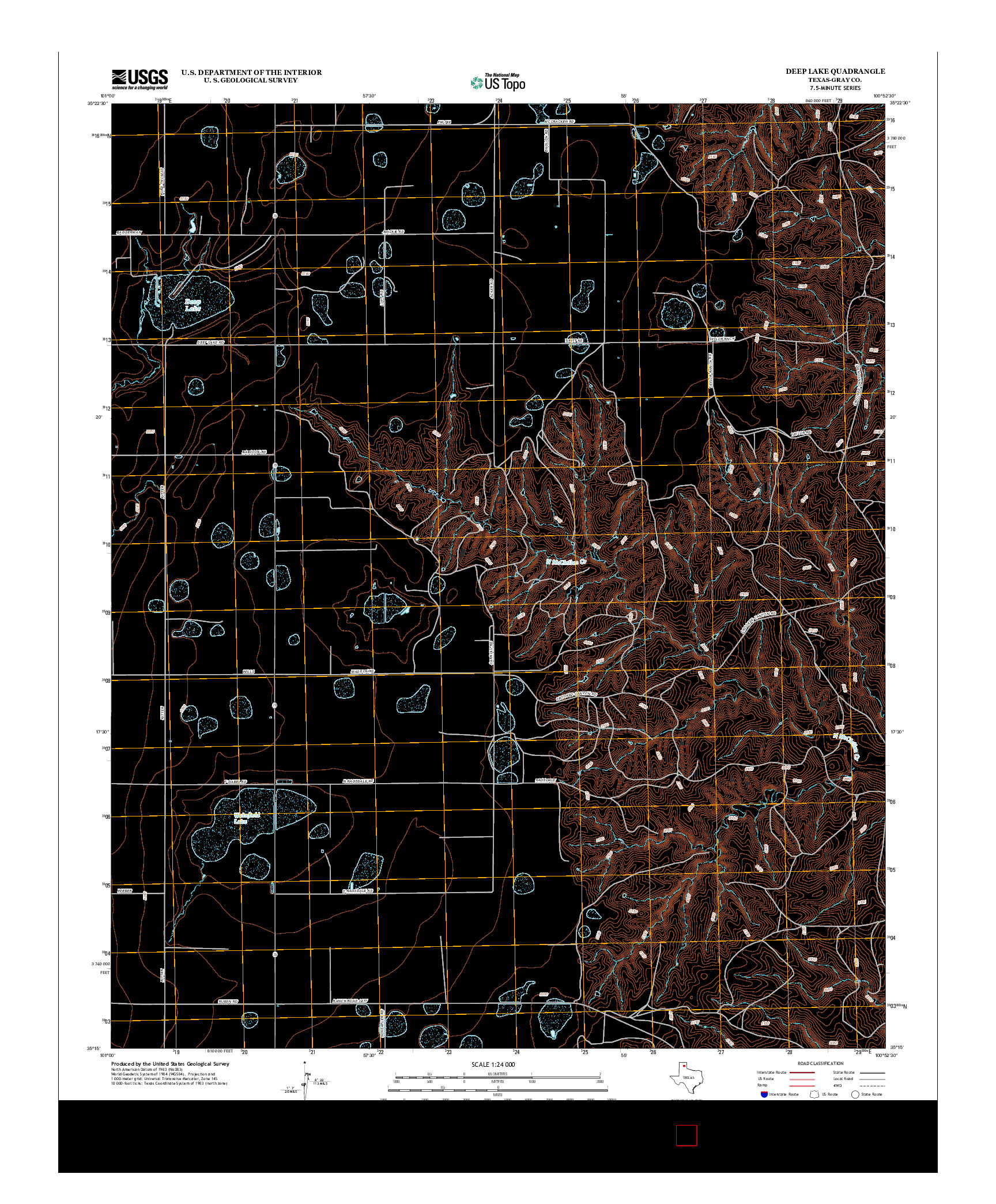 USGS US TOPO 7.5-MINUTE MAP FOR DEEP LAKE, TX 2012