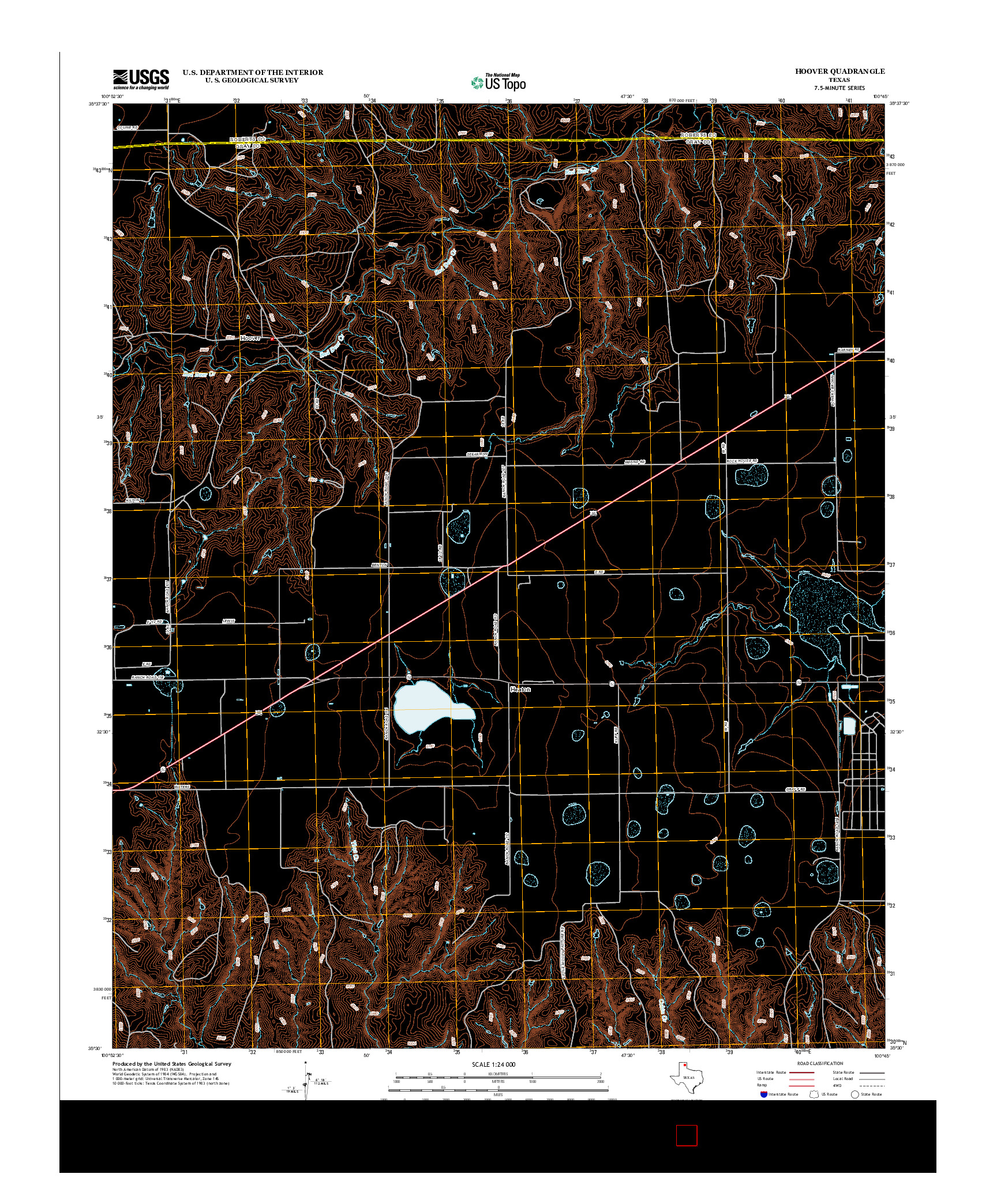 USGS US TOPO 7.5-MINUTE MAP FOR HOOVER, TX 2012