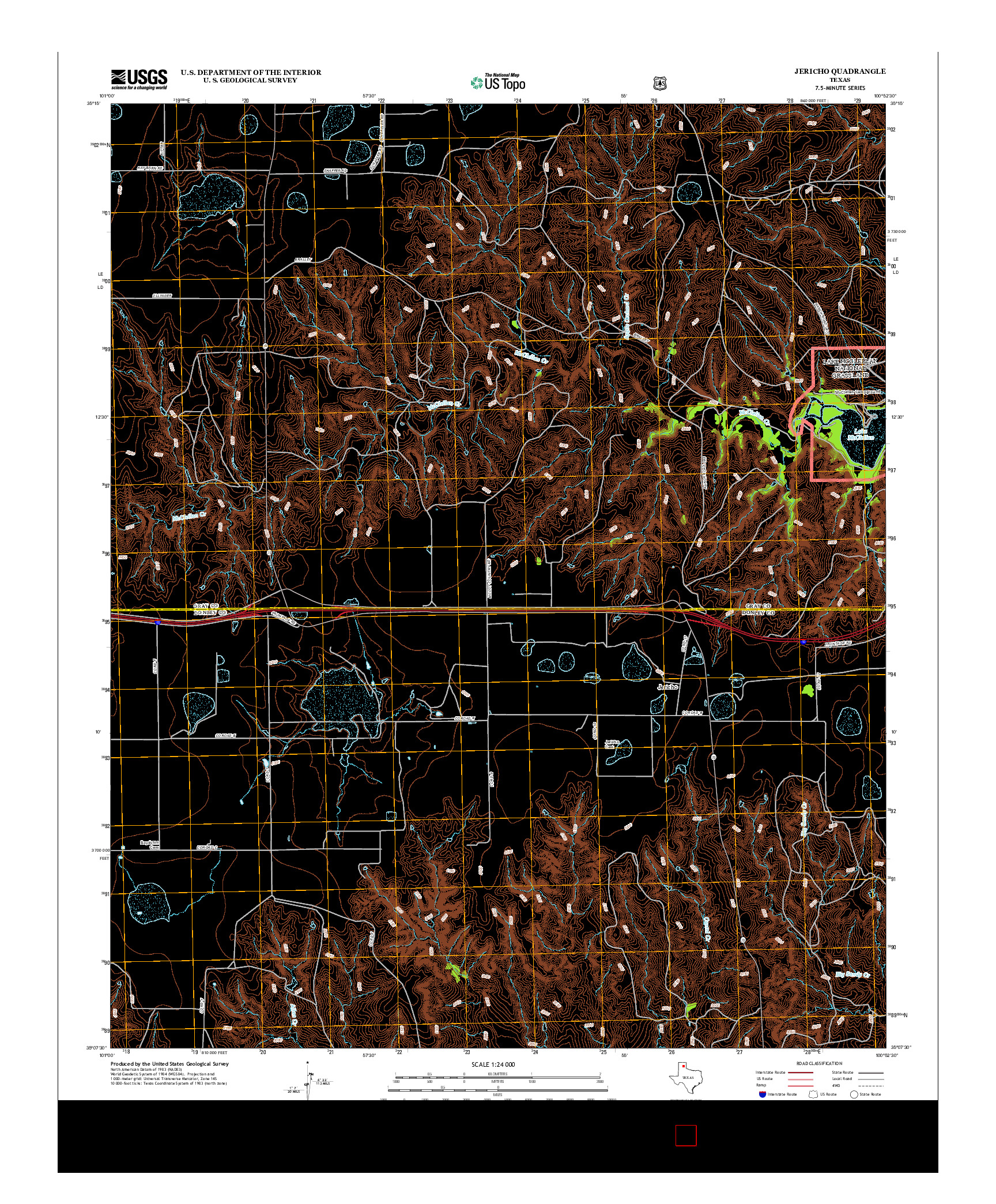 USGS US TOPO 7.5-MINUTE MAP FOR JERICHO, TX 2012