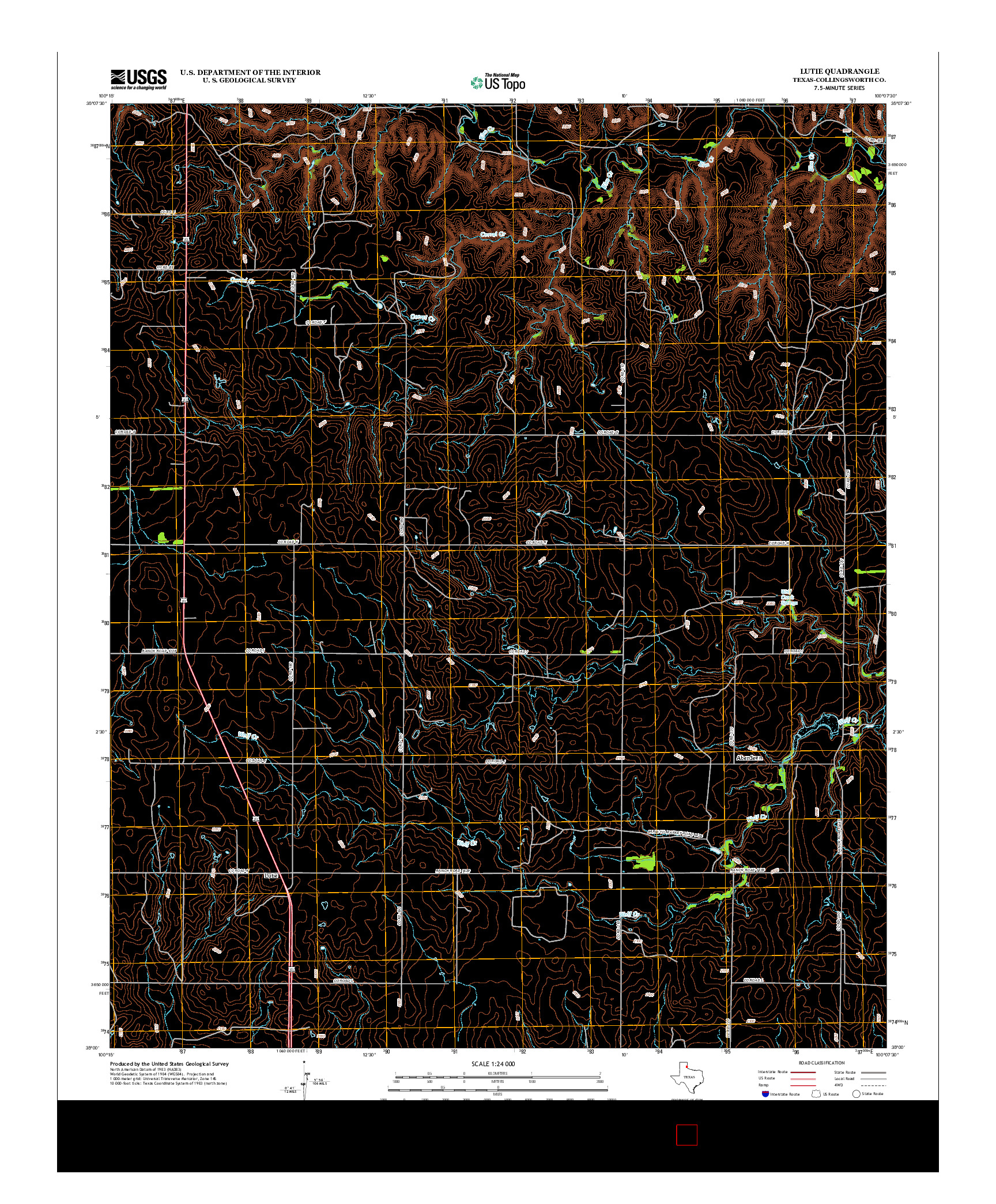 USGS US TOPO 7.5-MINUTE MAP FOR LUTIE, TX 2012