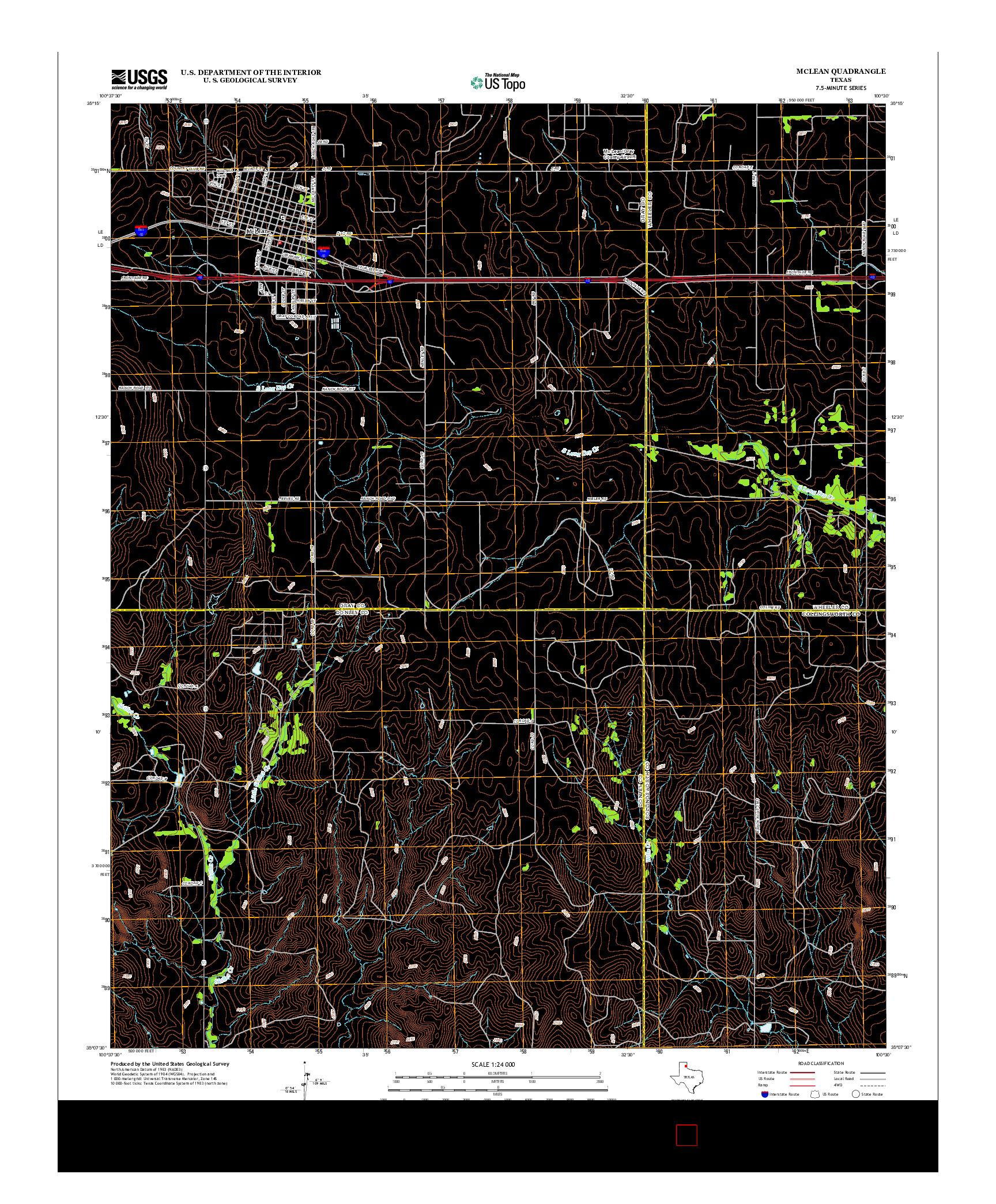 USGS US TOPO 7.5-MINUTE MAP FOR MCLEAN, TX 2012