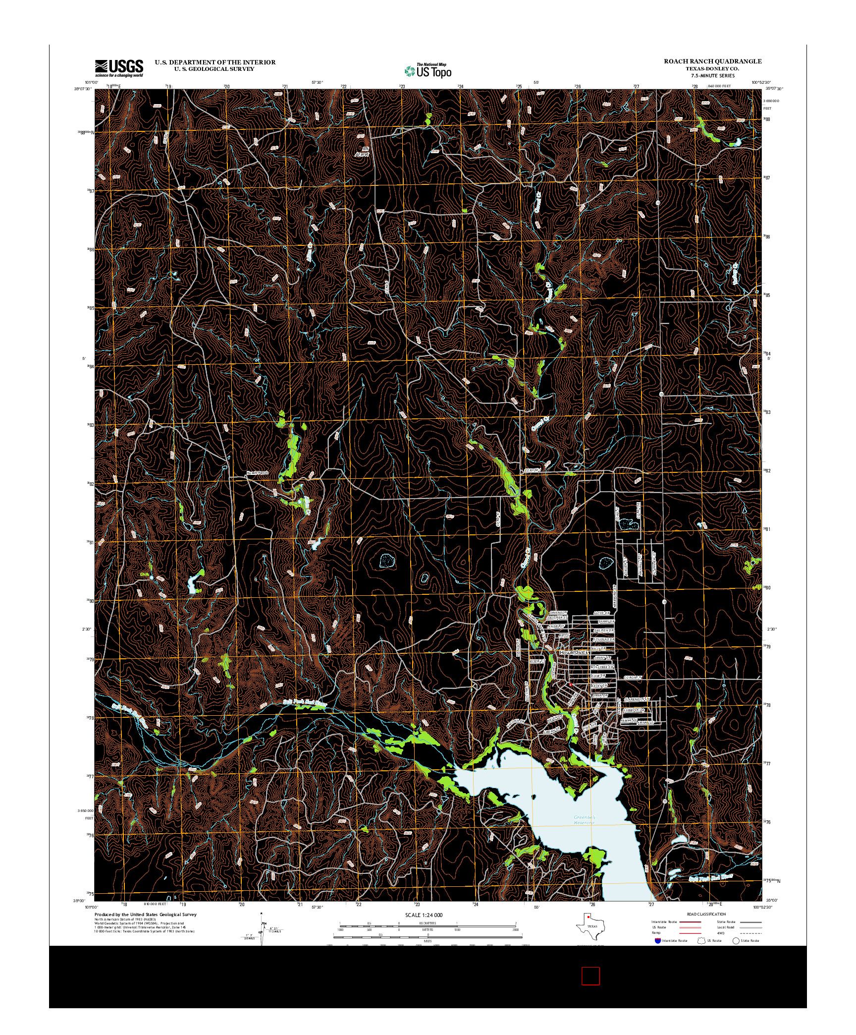 USGS US TOPO 7.5-MINUTE MAP FOR ROACH RANCH, TX 2012