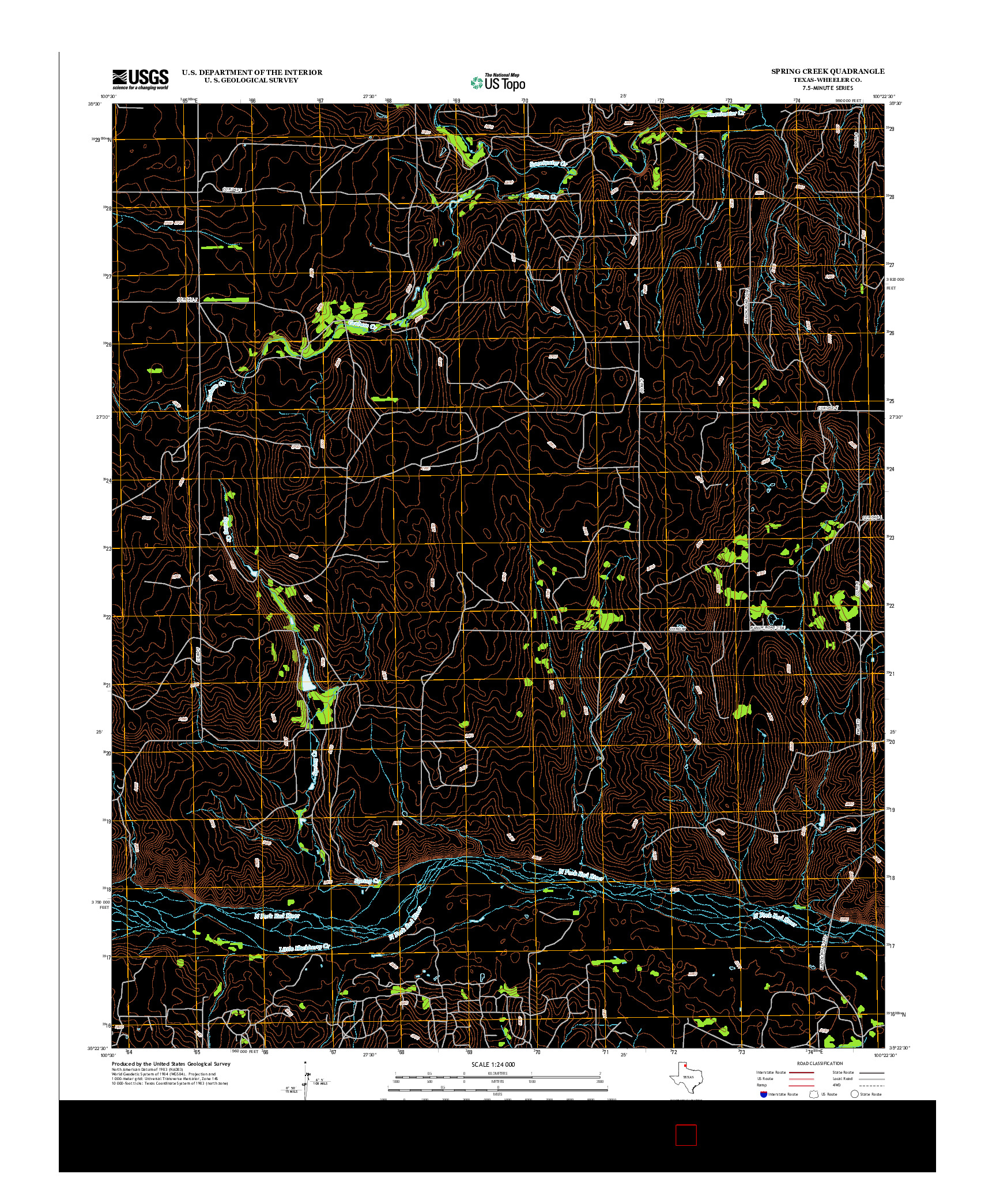 USGS US TOPO 7.5-MINUTE MAP FOR SPRING CREEK, TX 2012