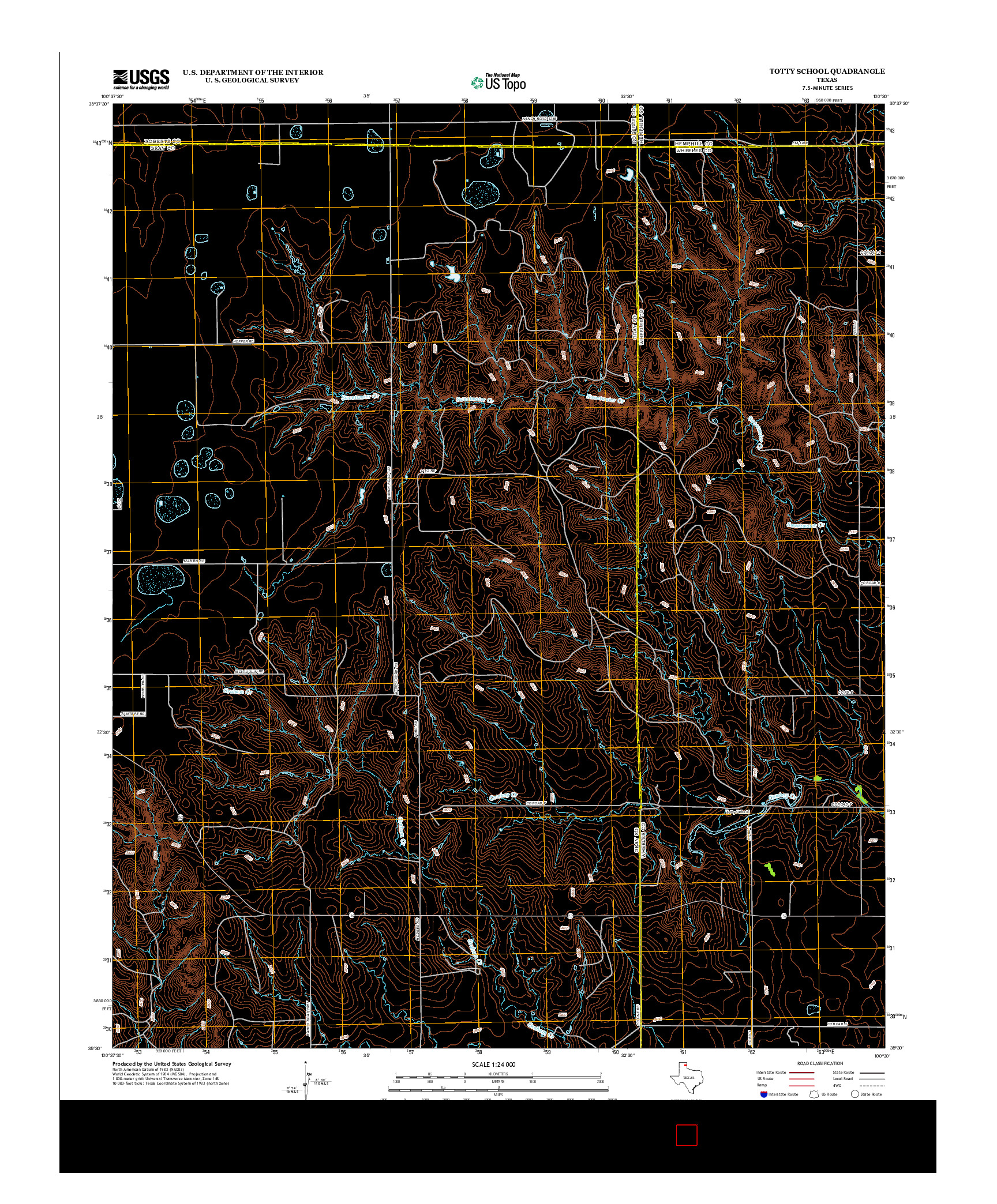USGS US TOPO 7.5-MINUTE MAP FOR TOTTY SCHOOL, TX 2012