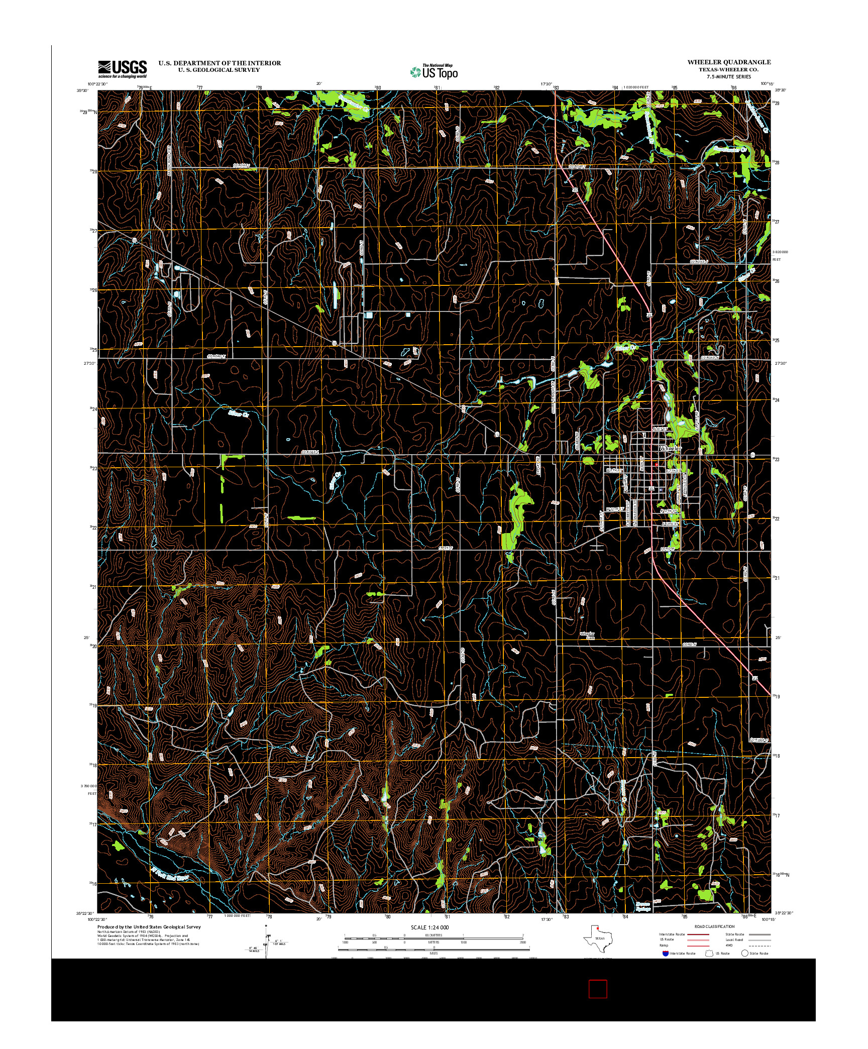 USGS US TOPO 7.5-MINUTE MAP FOR WHEELER, TX 2012