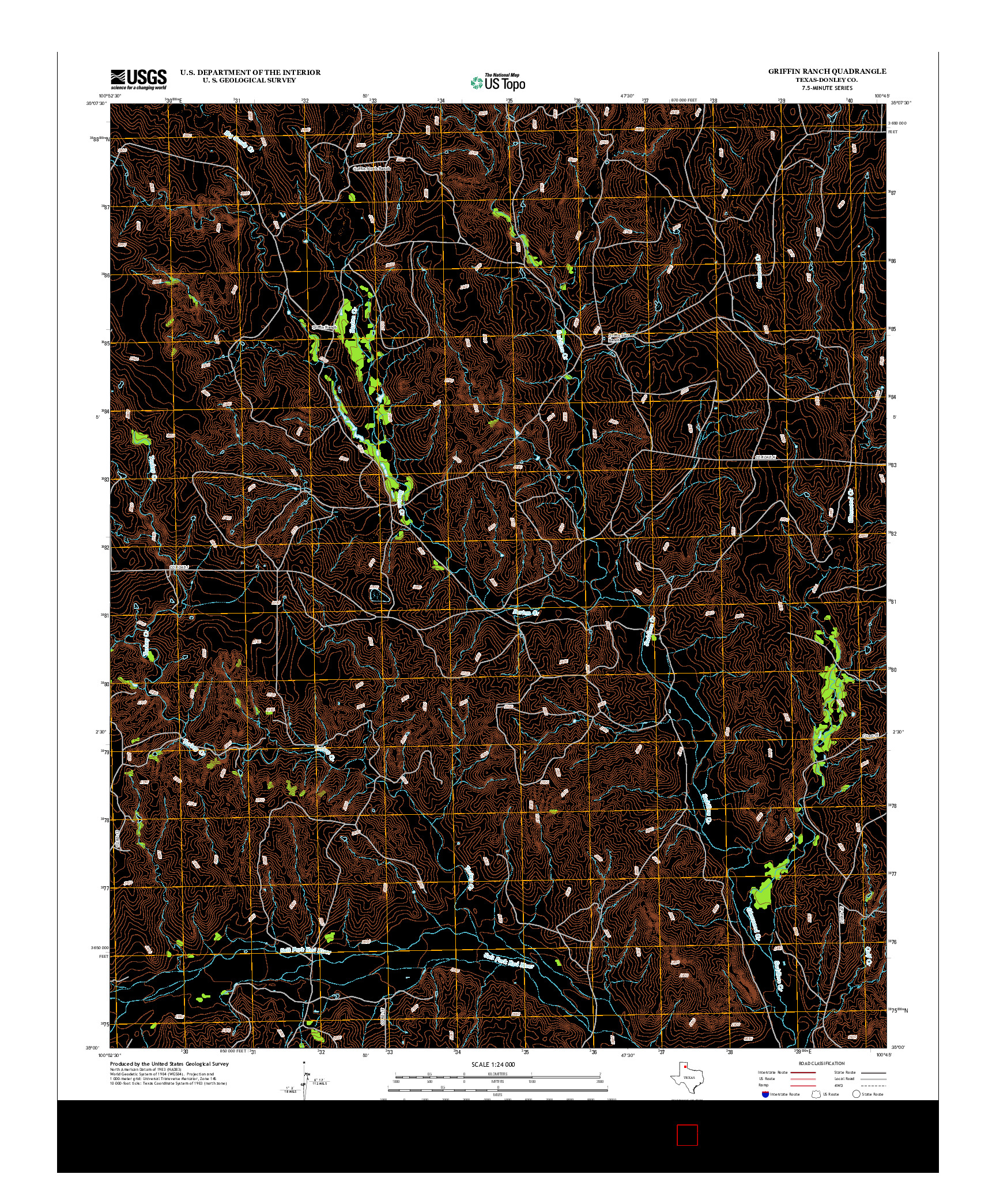 USGS US TOPO 7.5-MINUTE MAP FOR GRIFFIN RANCH, TX 2012