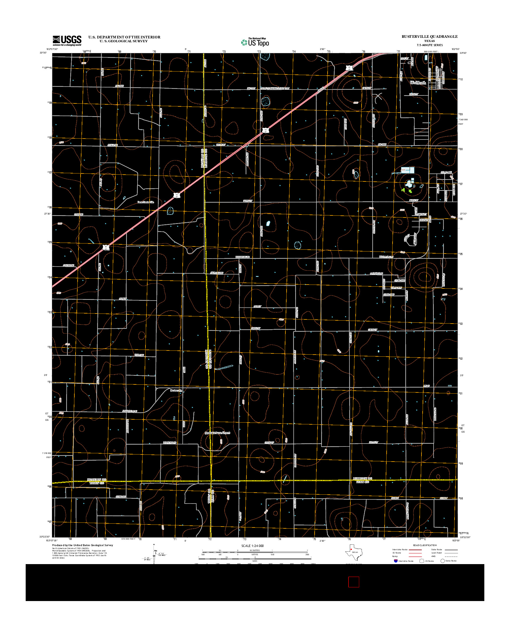 USGS US TOPO 7.5-MINUTE MAP FOR BUSTERVILLE, TX 2012