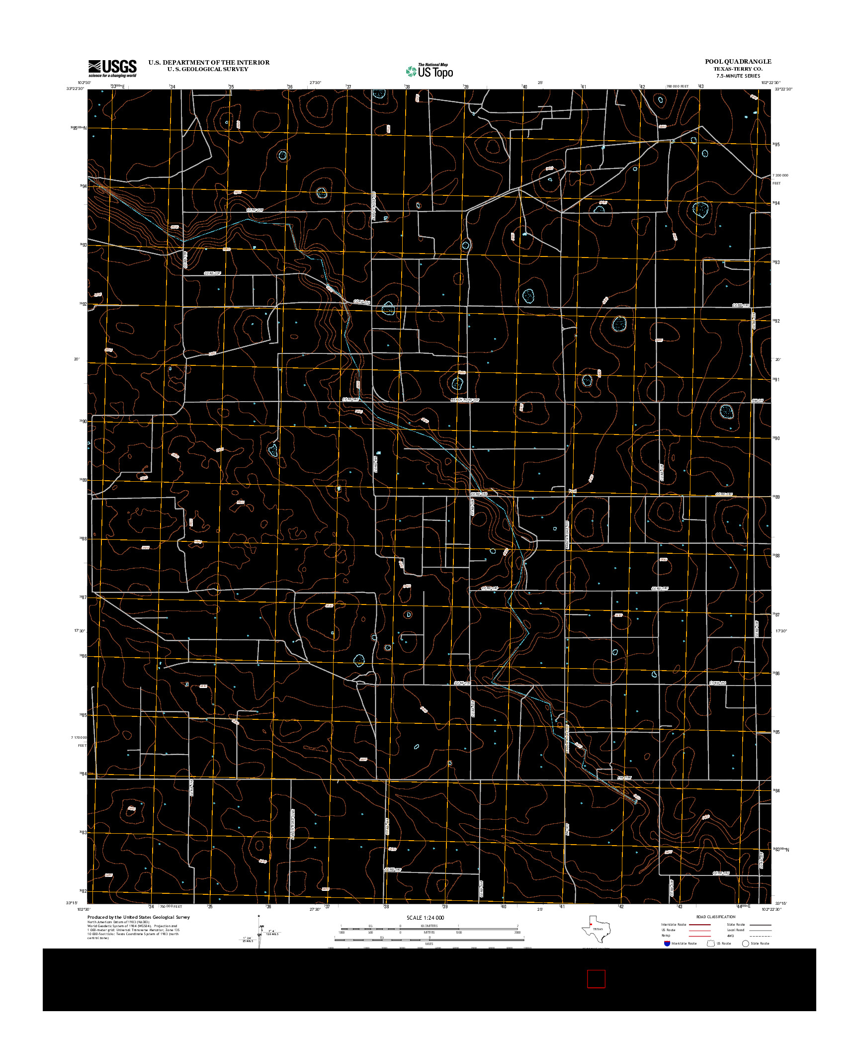 USGS US TOPO 7.5-MINUTE MAP FOR POOL, TX 2012