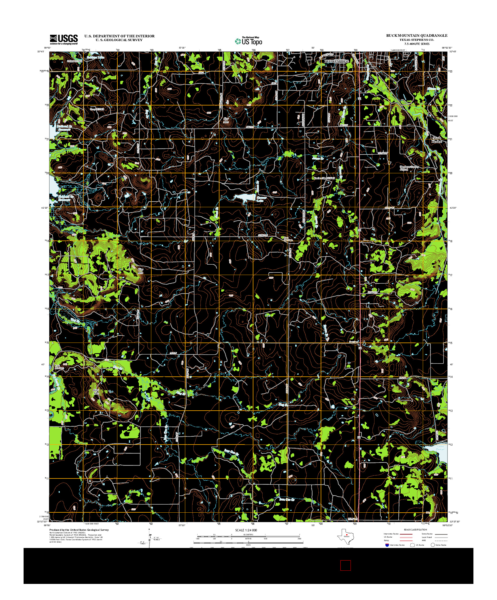 USGS US TOPO 7.5-MINUTE MAP FOR BUCK MOUNTAIN, TX 2012