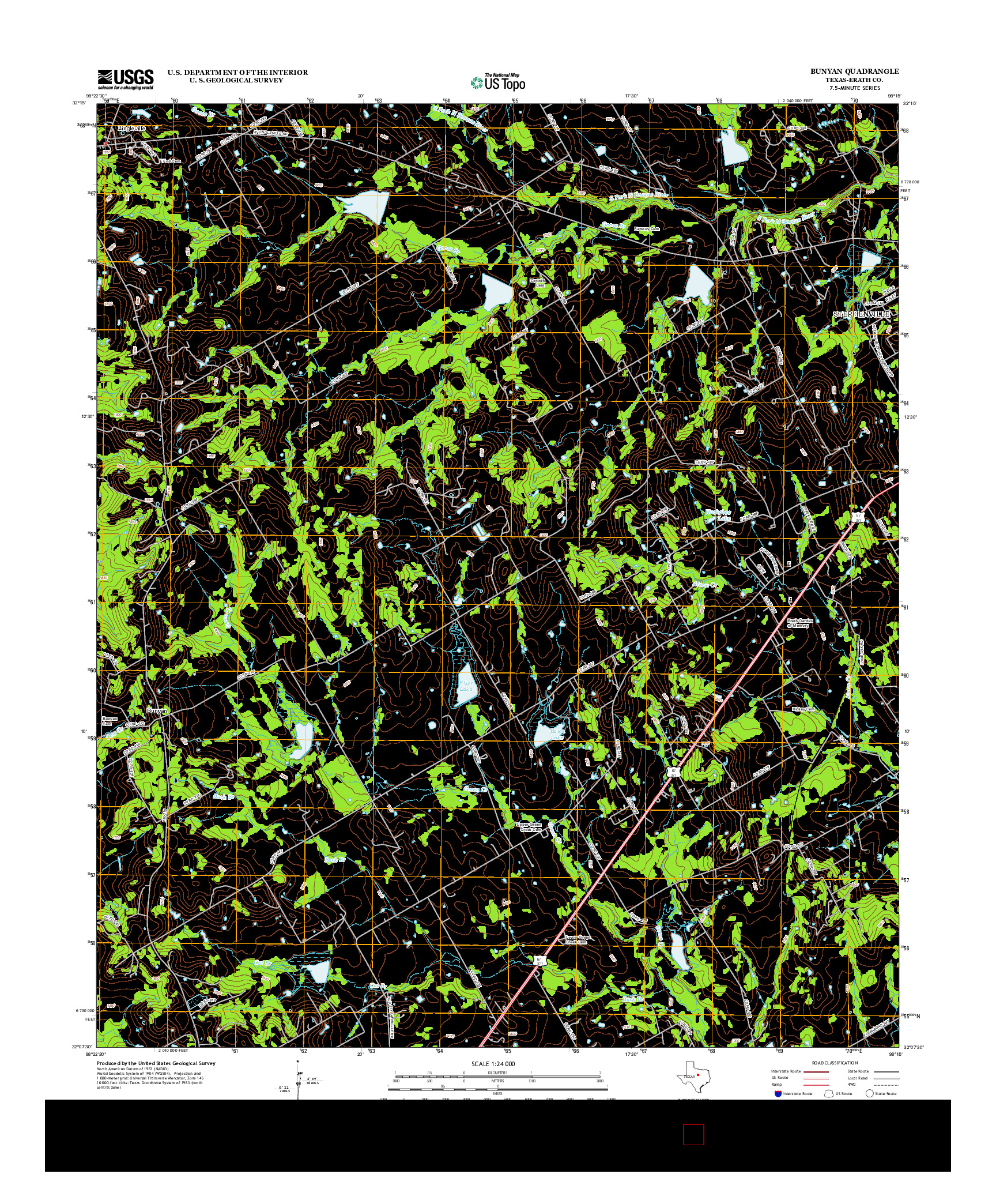 USGS US TOPO 7.5-MINUTE MAP FOR BUNYAN, TX 2012